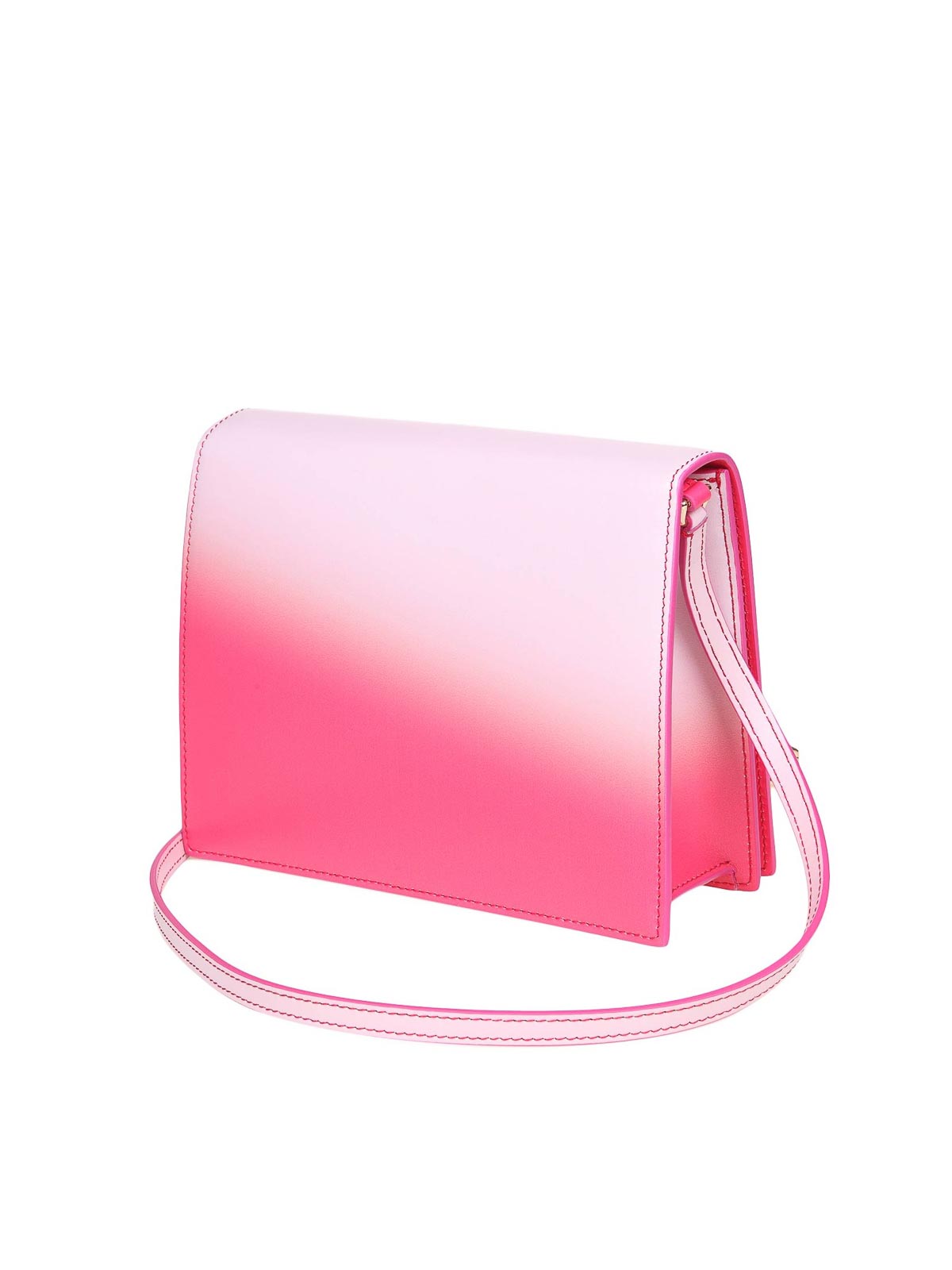 Shop Dolce & Gabbana Leather Crossbody With Pink Degrade Logo In Rosado