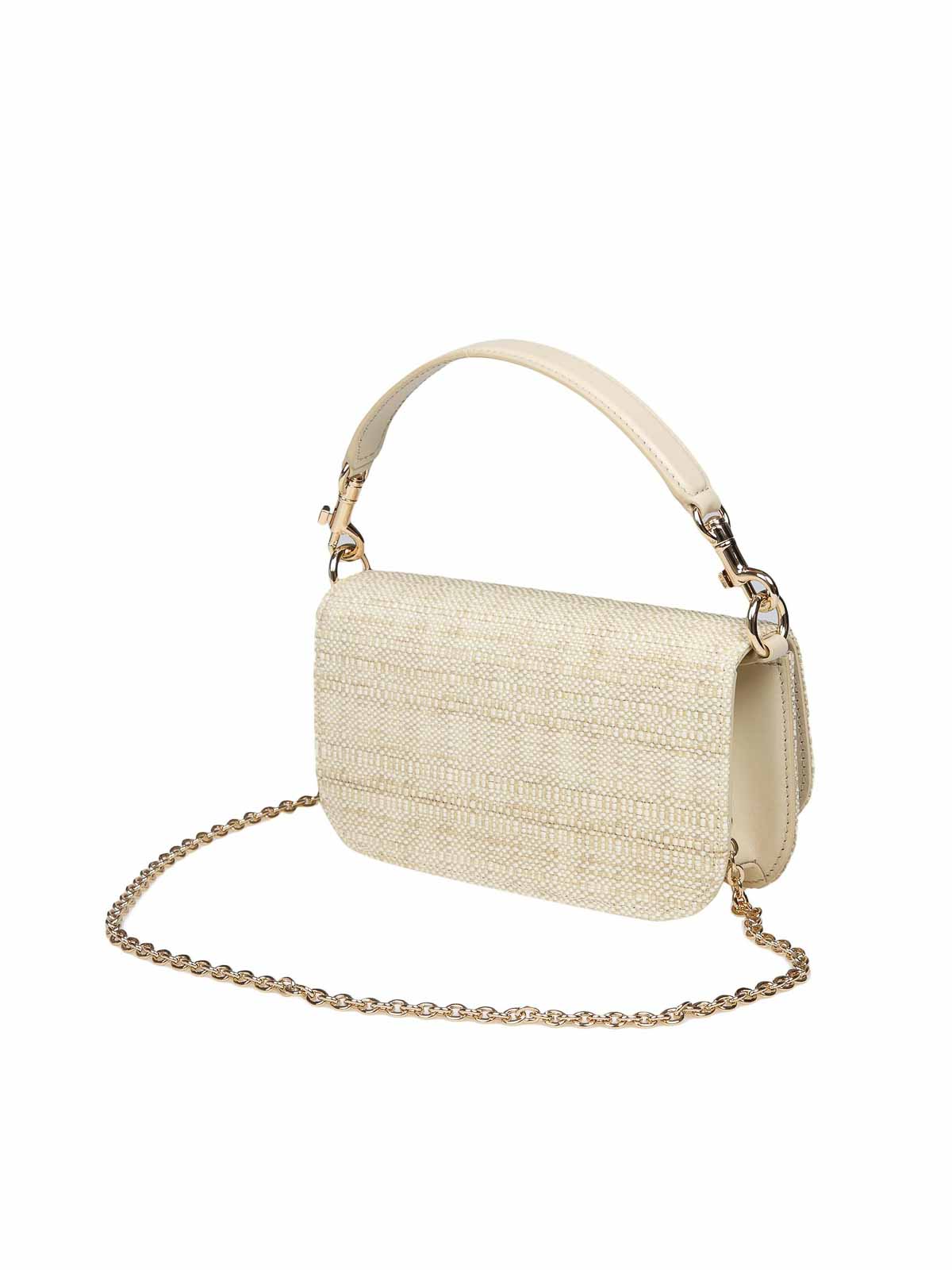 Shop Dolce & Gabbana 35 Handbag In Beige Raffia In Beis Claro