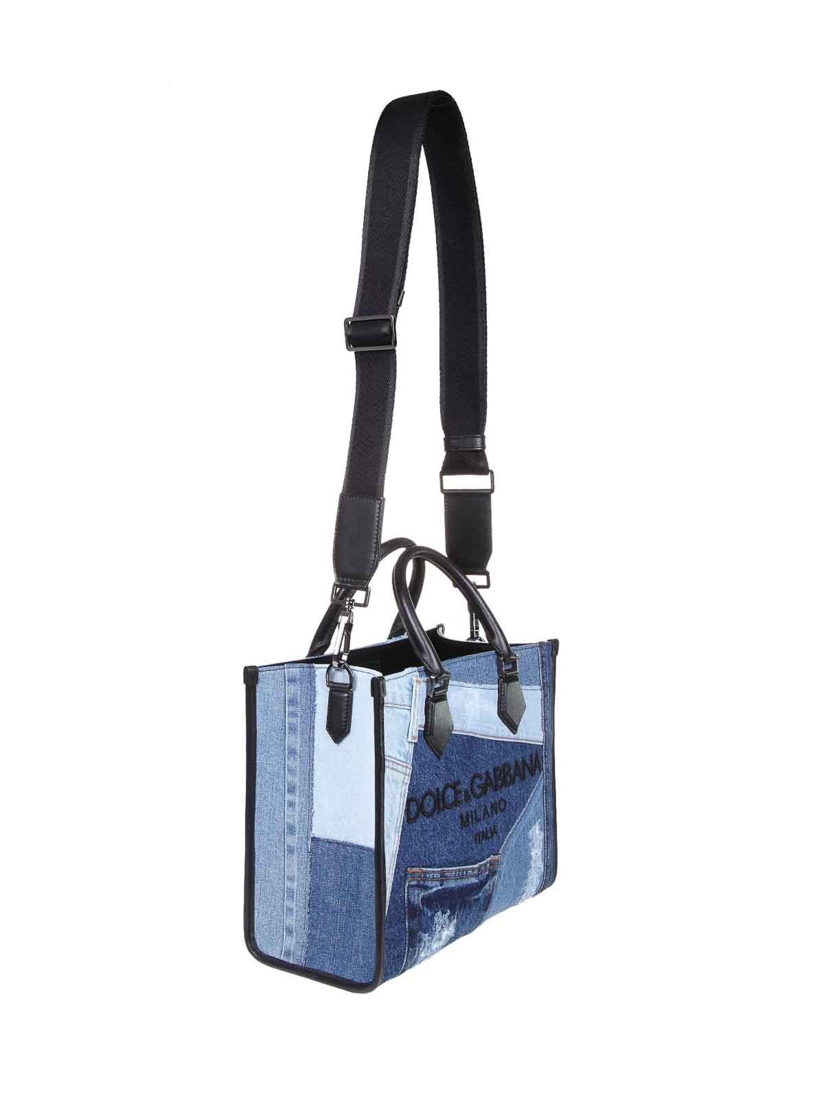 Totes bags Dolce Gabbana borsa shopping patch denim