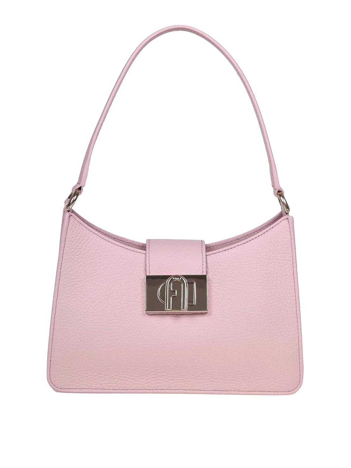 Shop Furla 1927 S Shoulder Bag In Soft Pink Leather In Dorado