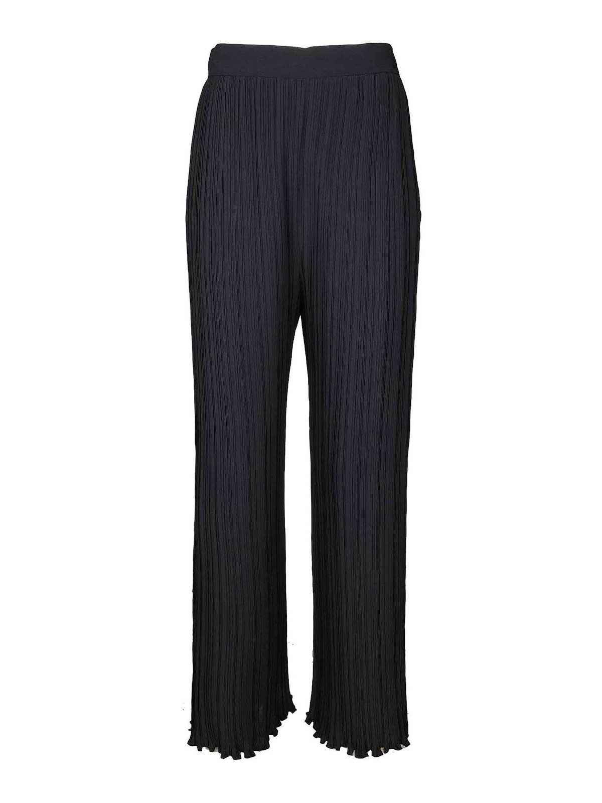 Lanvin Black Pleated Pants With Invisible Zip In Black