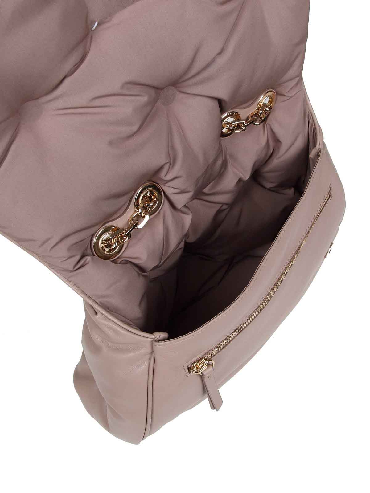 Shop Maison Margiela Glam Slam Bag In Matelasse Leather In Beis