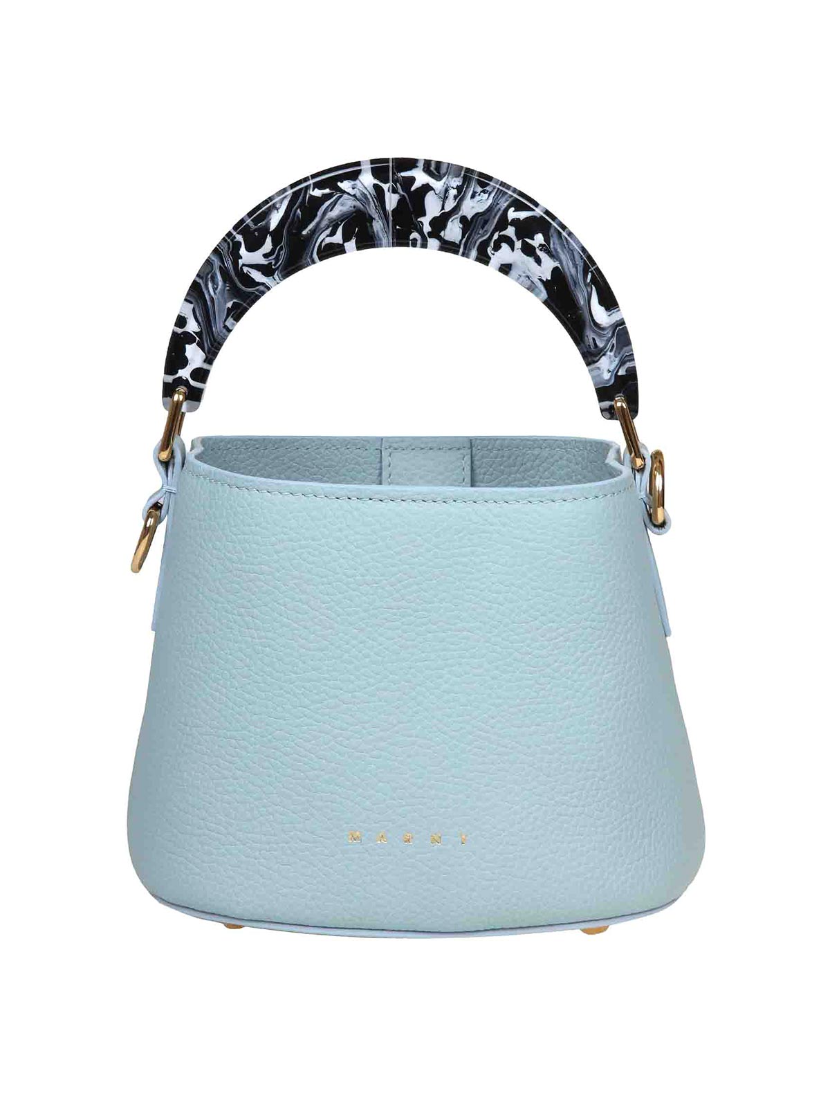 Marni venice bucket in leather with resin handle