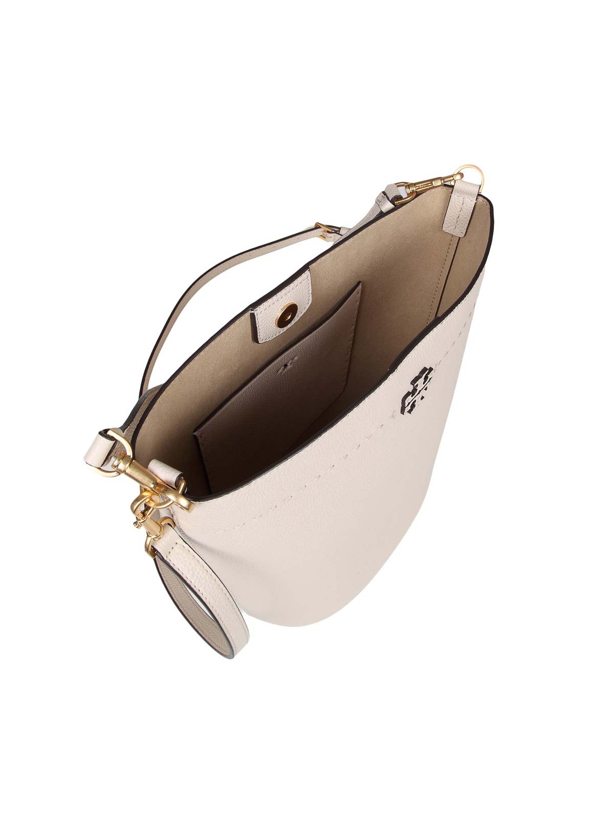 Tory Burch mcgraw bucket in brie-colored leather|143544724