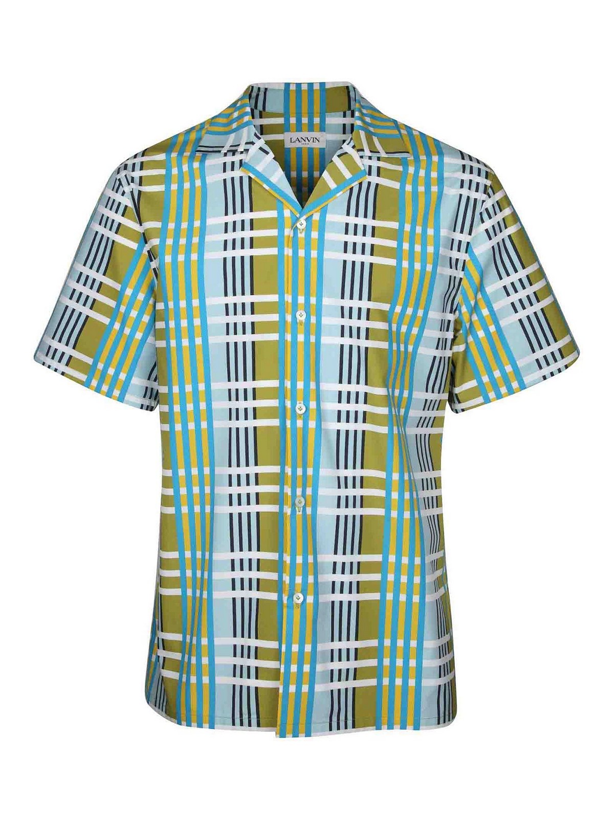 Shop Lanvin Striped Stripe Print Cotton Shirt In Multicolour