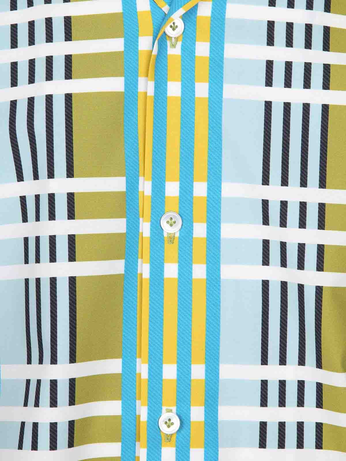 Shop Lanvin Striped Stripe Print Cotton Shirt In Multicolour