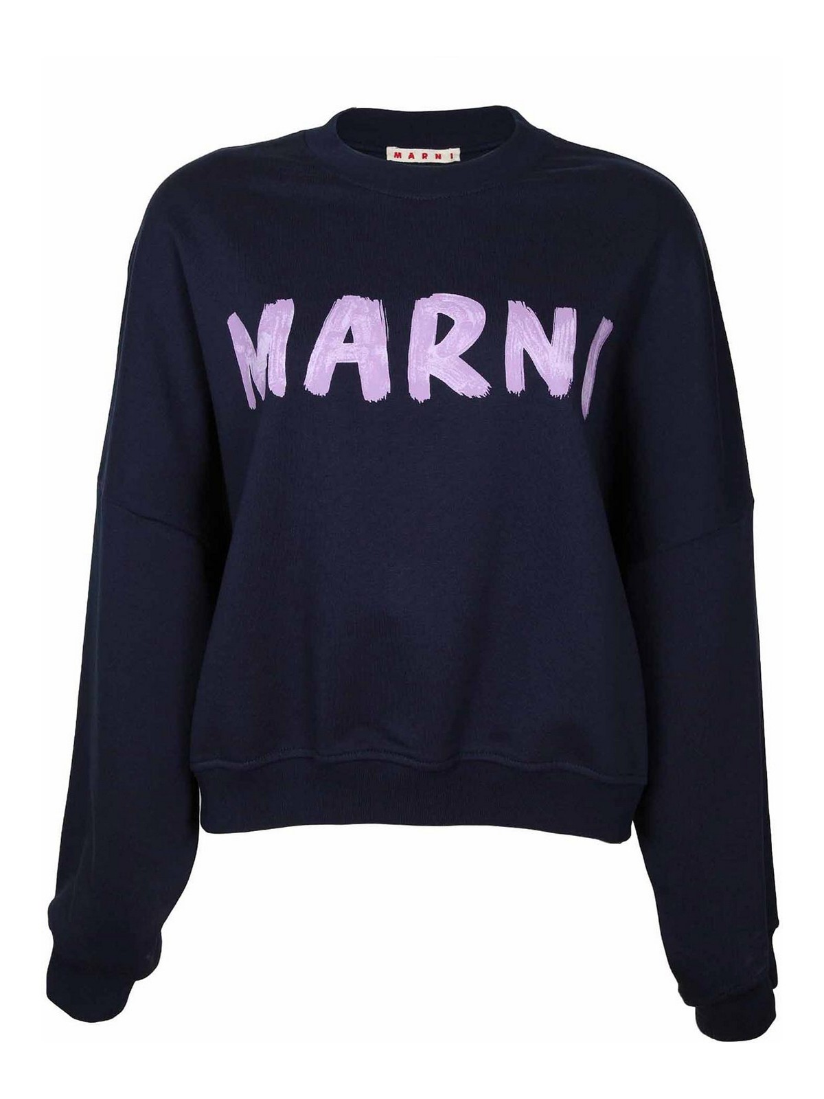 Shop Marni Organic Cotton Sweatshirt With Logo In Azul