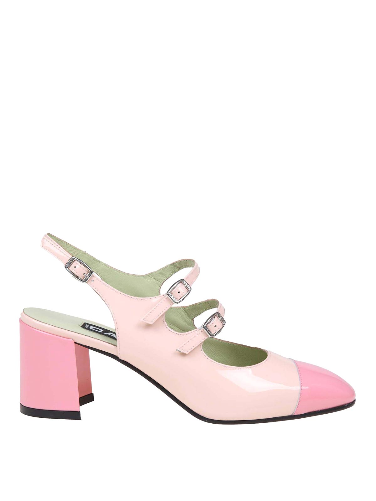 Shop Carel Paris Papaya Slingback In Pink Patent Leather In Nude & Neutrals