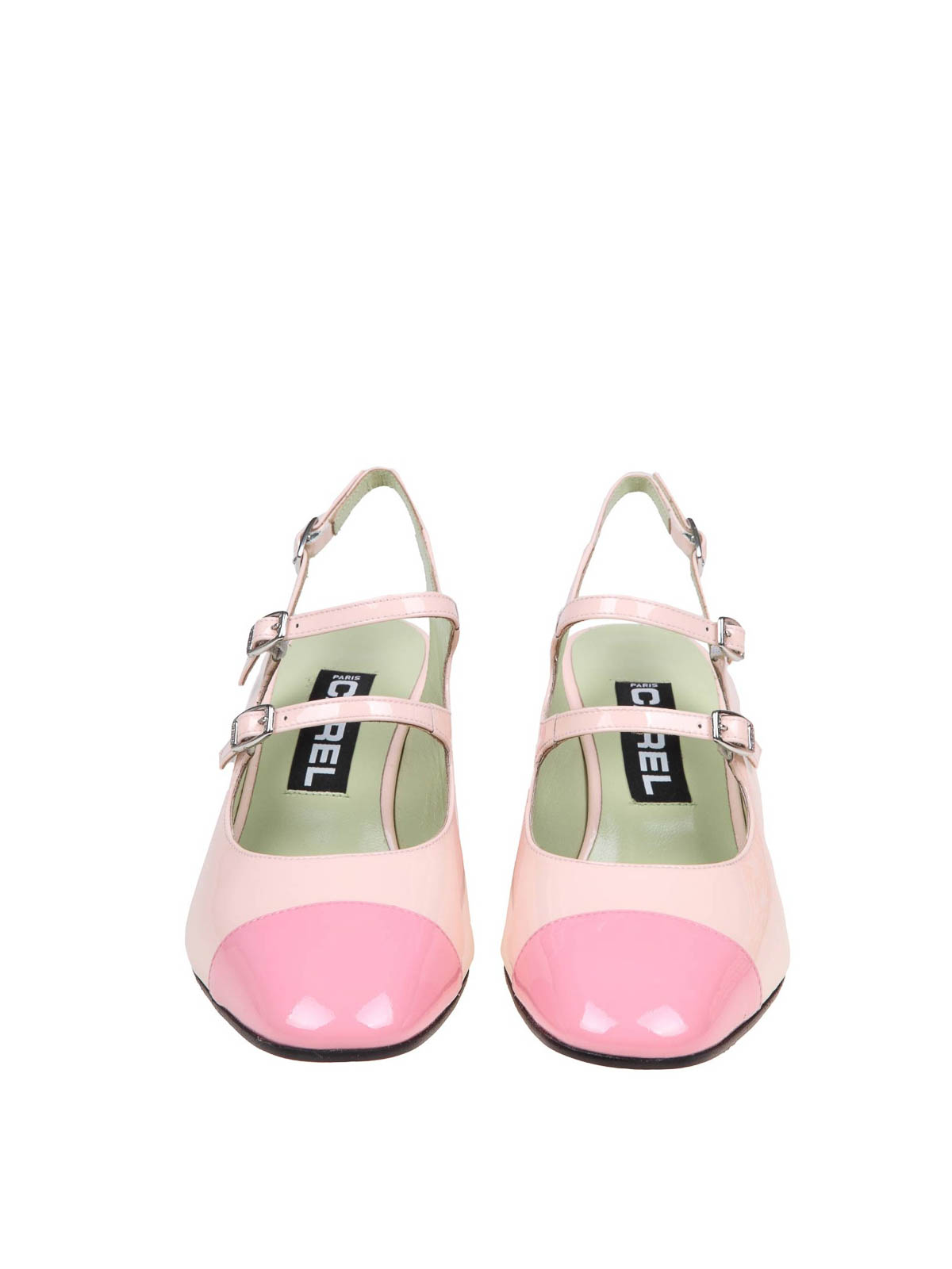 Shop Carel Paris Papaya Slingback In Pink Patent Leather In Nude & Neutrals
