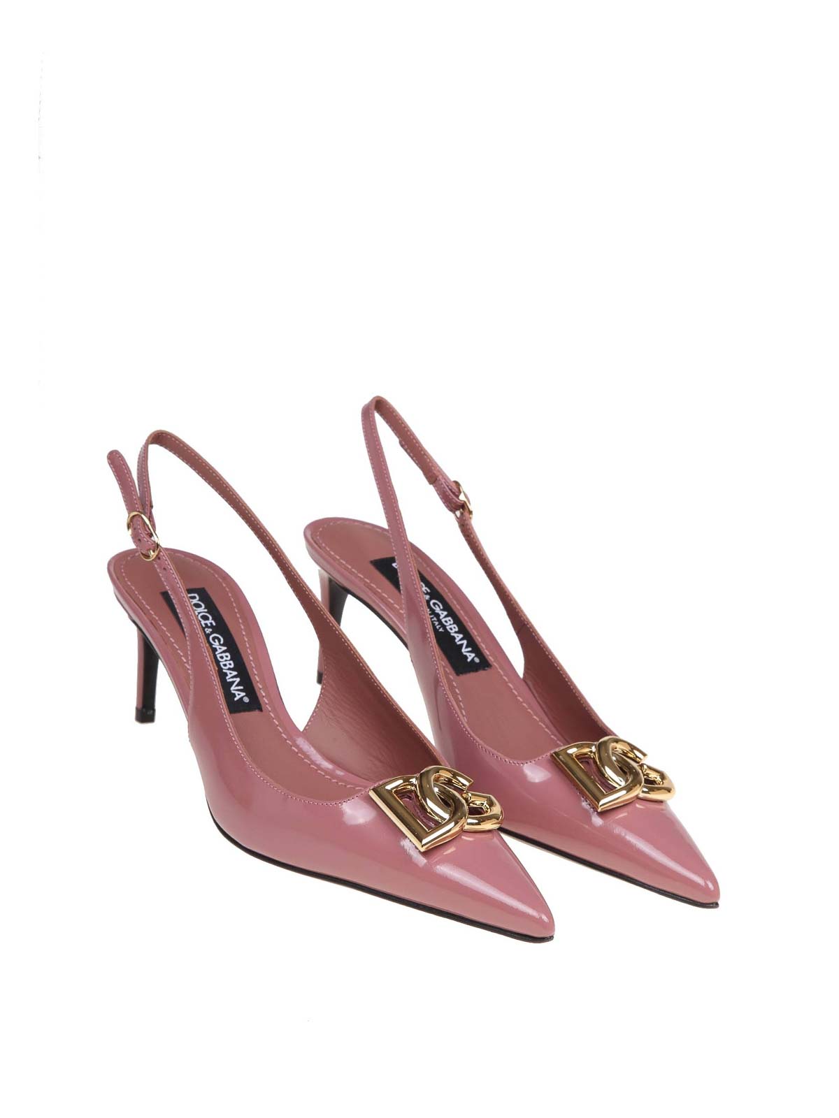 Shop Dolce & Gabbana Pink Patent Leather Slingback In Rosado