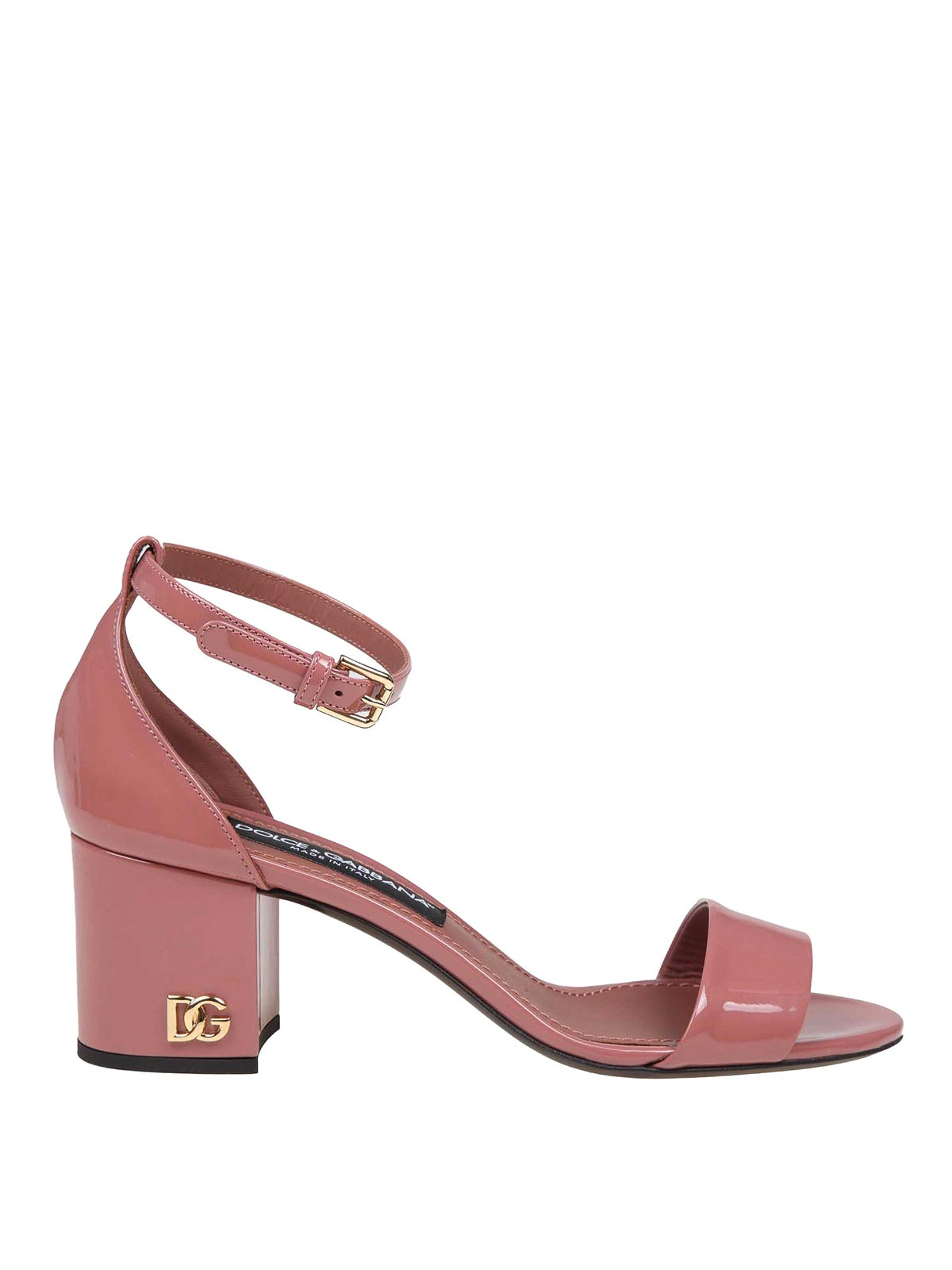 Shop Dolce & Gabbana Pink Patent Leather Sandal In Rosado