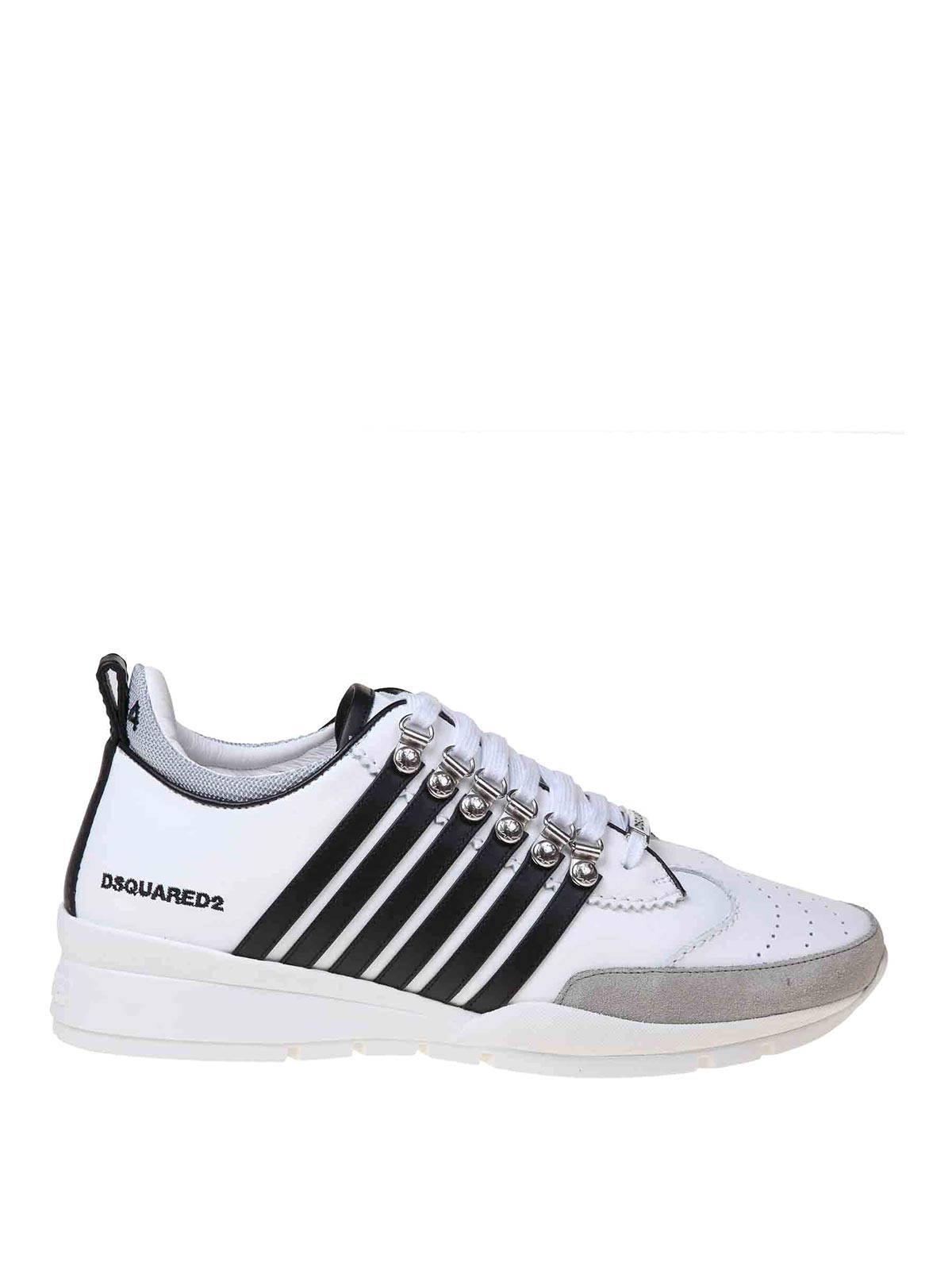 Shop Dsquared2 Legendary Sneakers In Black And White Leather