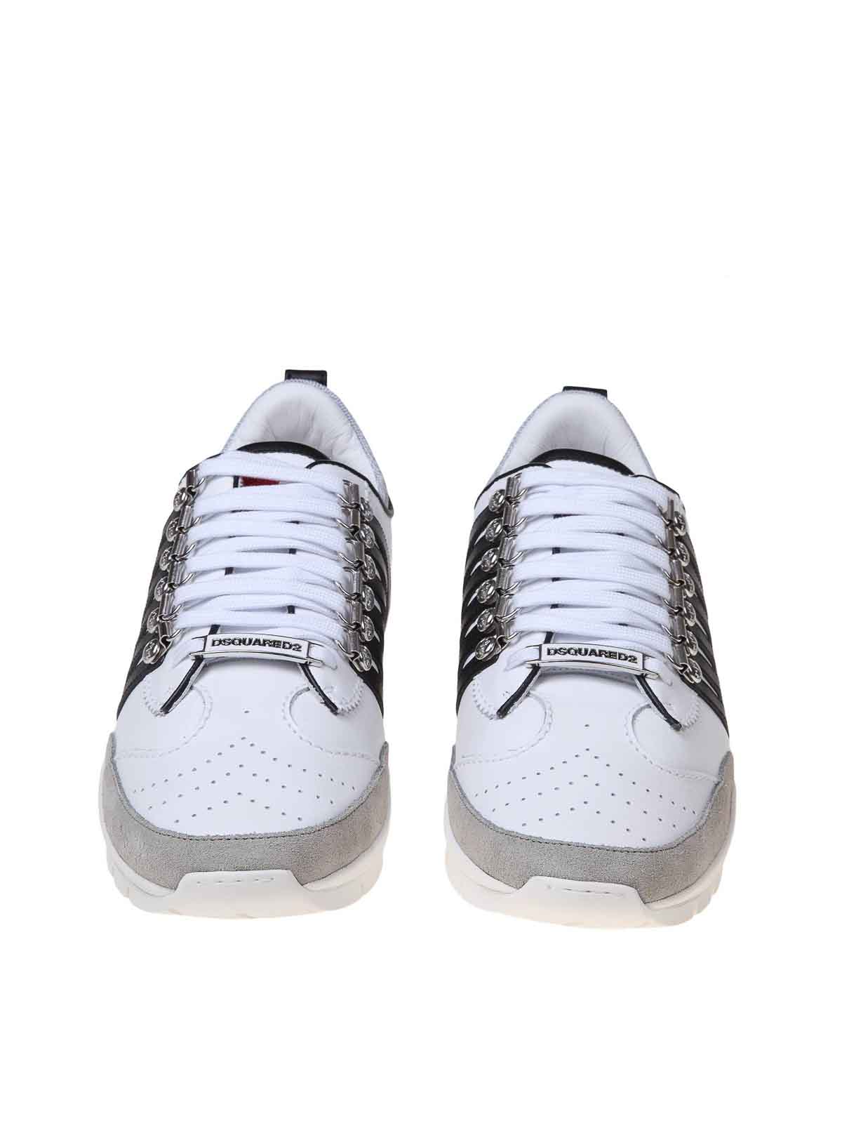 Shop Dsquared2 Legendary Sneakers In Black And White Leather