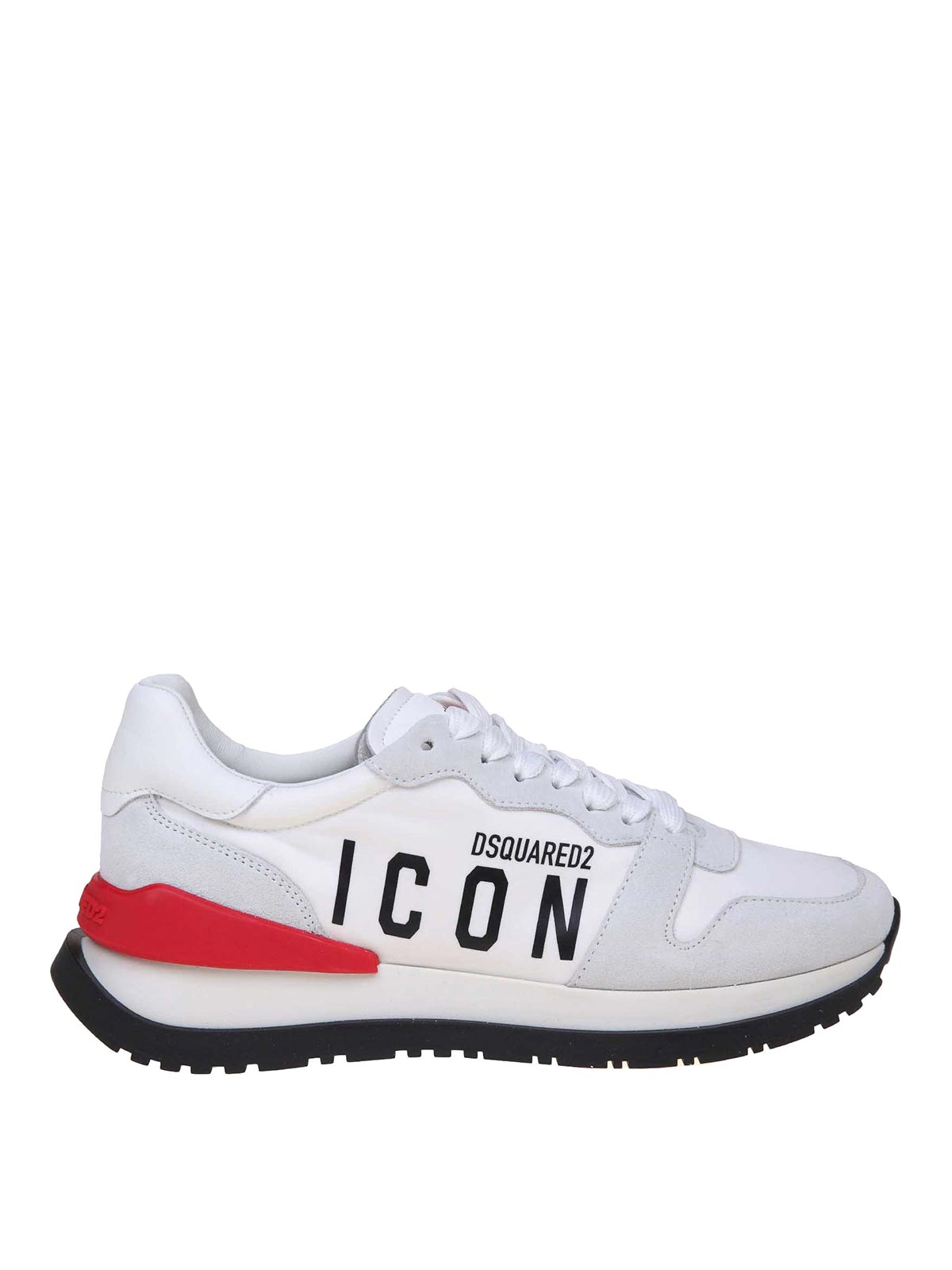 Shop Dsquared2 Running Sneakers In Suede And Nylon In White