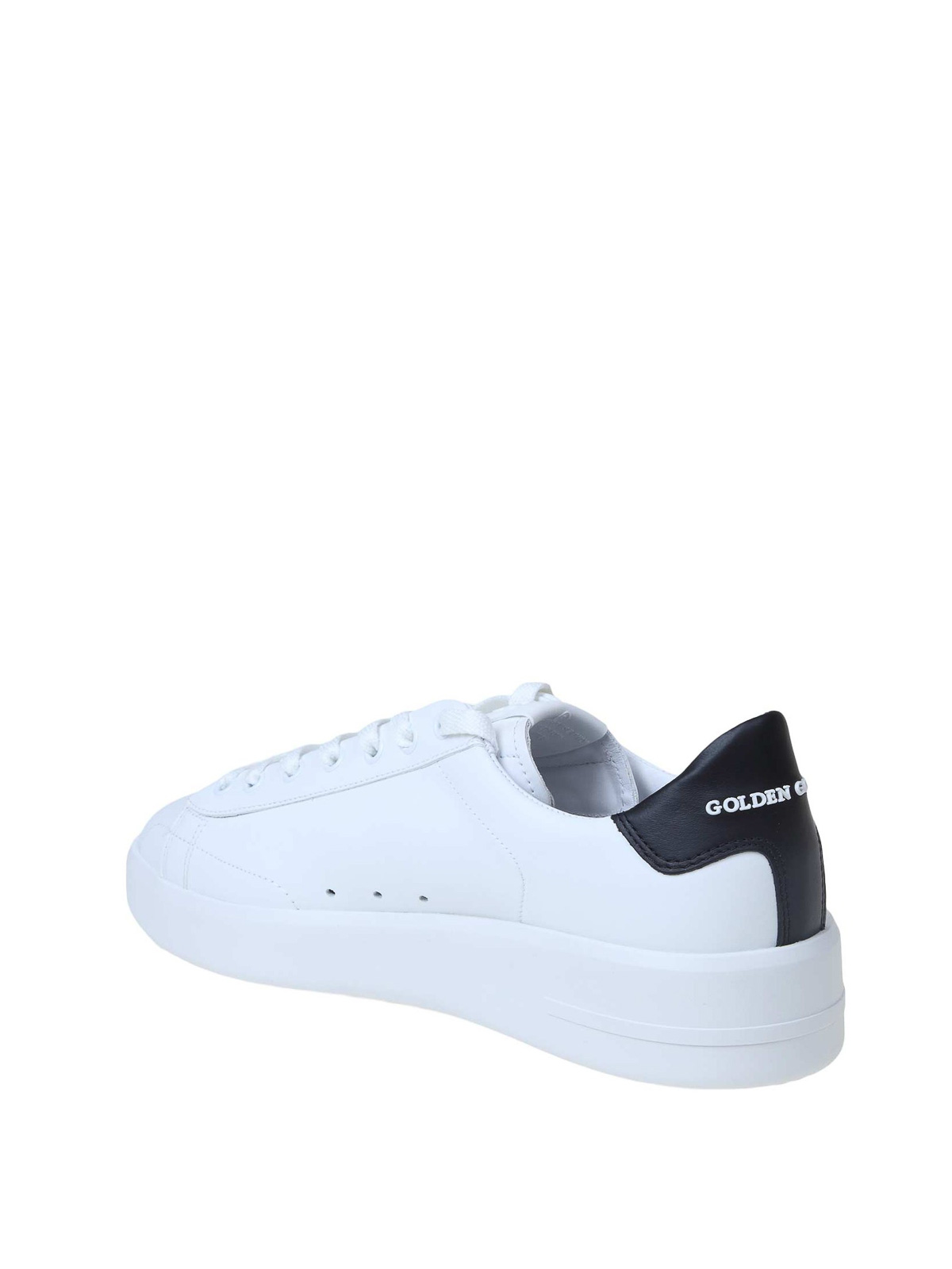 Shop Golden Goose Pure Star Leather Sneakers In Blanco