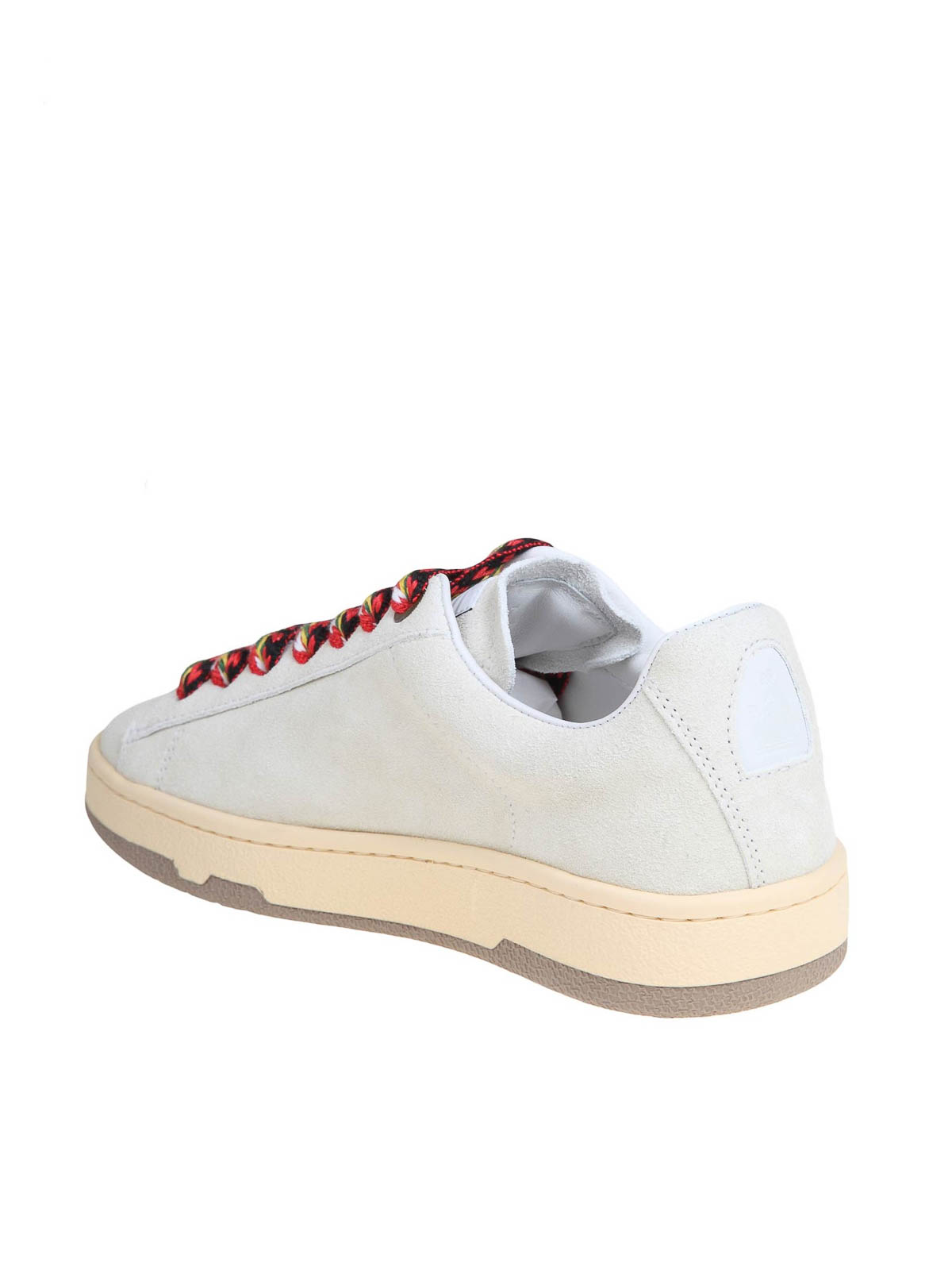 Shop Lanvin Lite Curb Sneakers In White Leather In Blanco