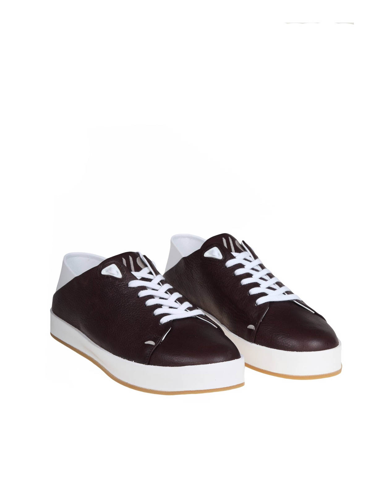 Cream hot sale leather trainers