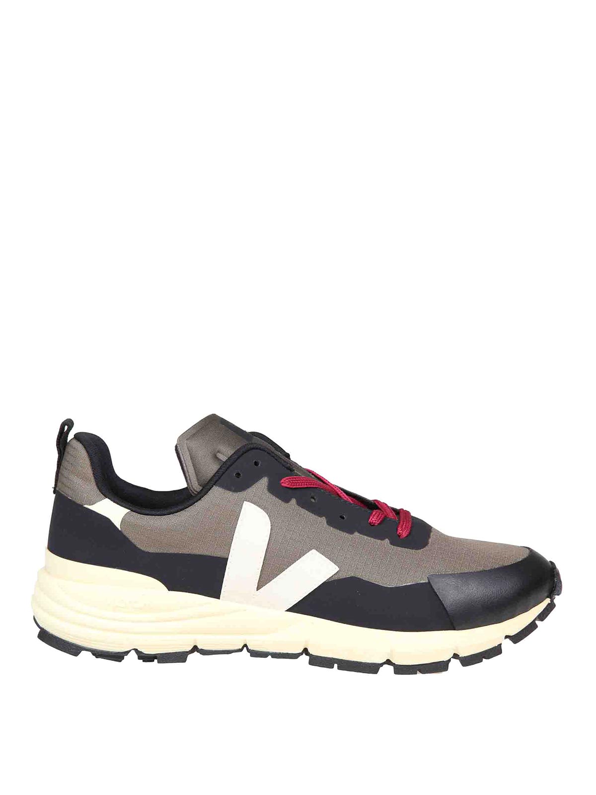 Shop Veja Dekkan Sneakers In Khaki Fabric In Light Brown