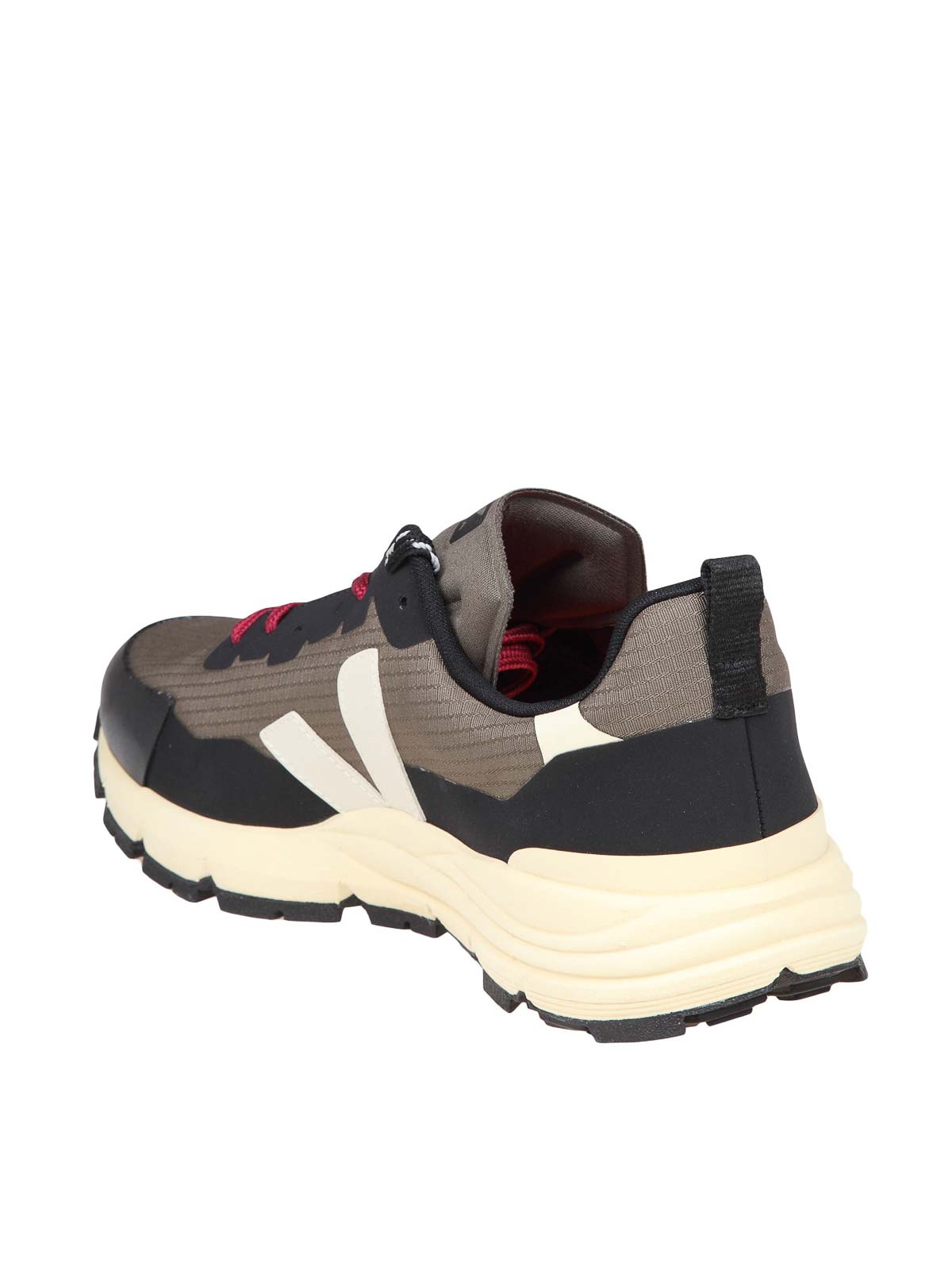 Shop Veja Dekkan Sneakers In Khaki Fabric In Light Brown