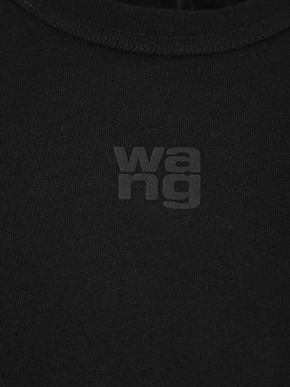 Shop Alexander Wang Shrunken Cotton Tee In Black