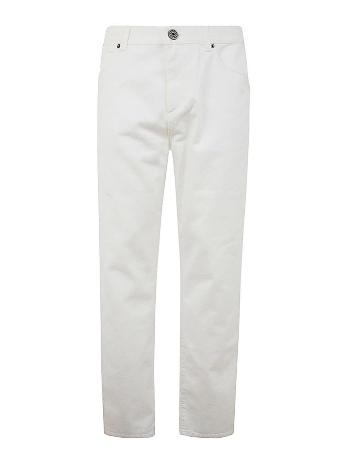 Shop Balmain Regular Denim Pants White Wash
