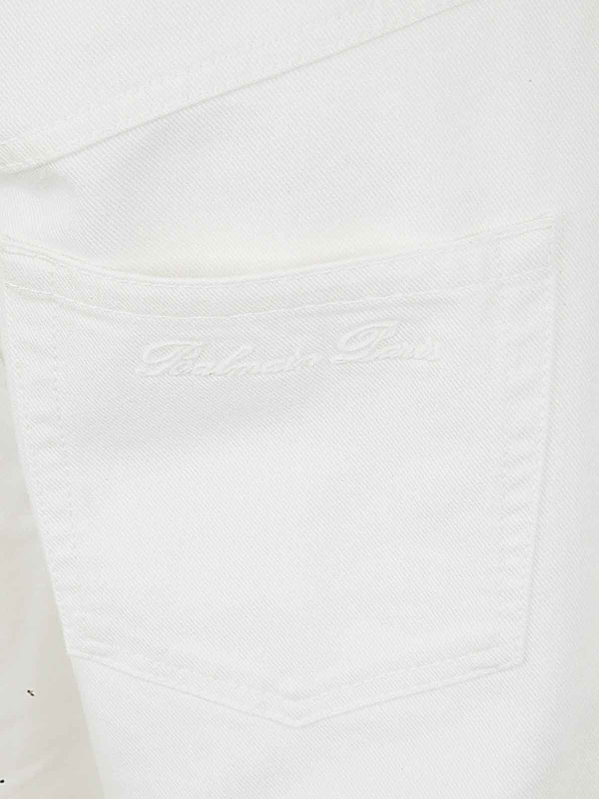 Shop Balmain Regular Denim Pants White Wash