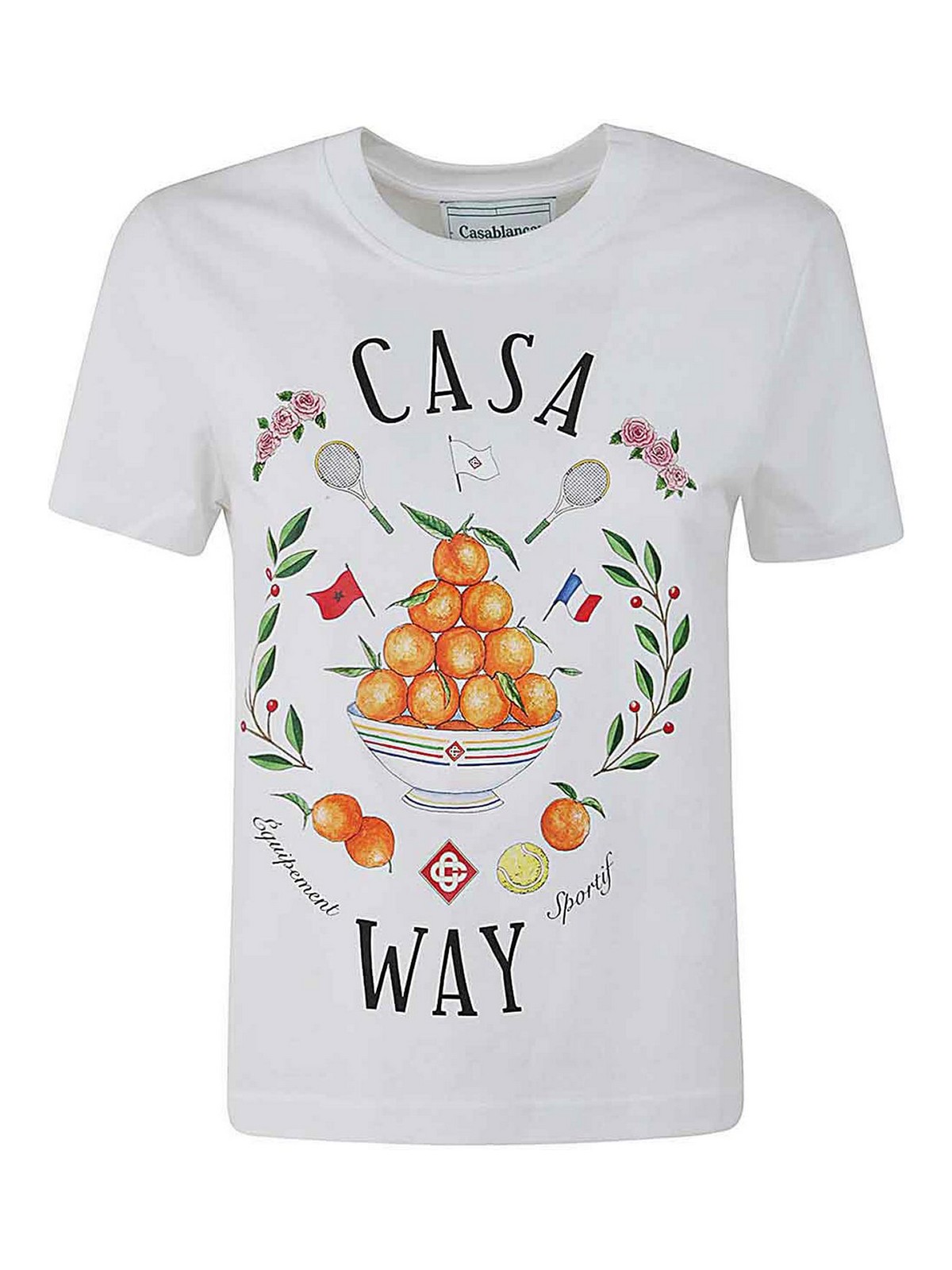 Shop Casablanca Casa Way Printed T-shirt In White