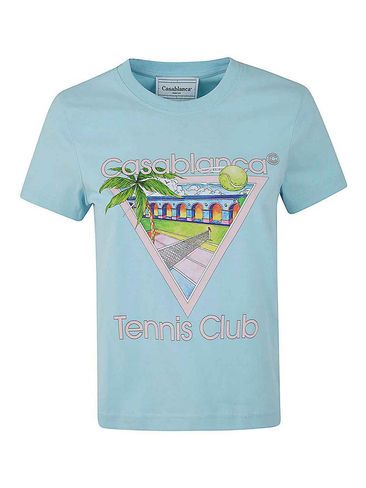Casablanca Printed T-shirt - Blue - Women | WPS24JTS02003TENNIS