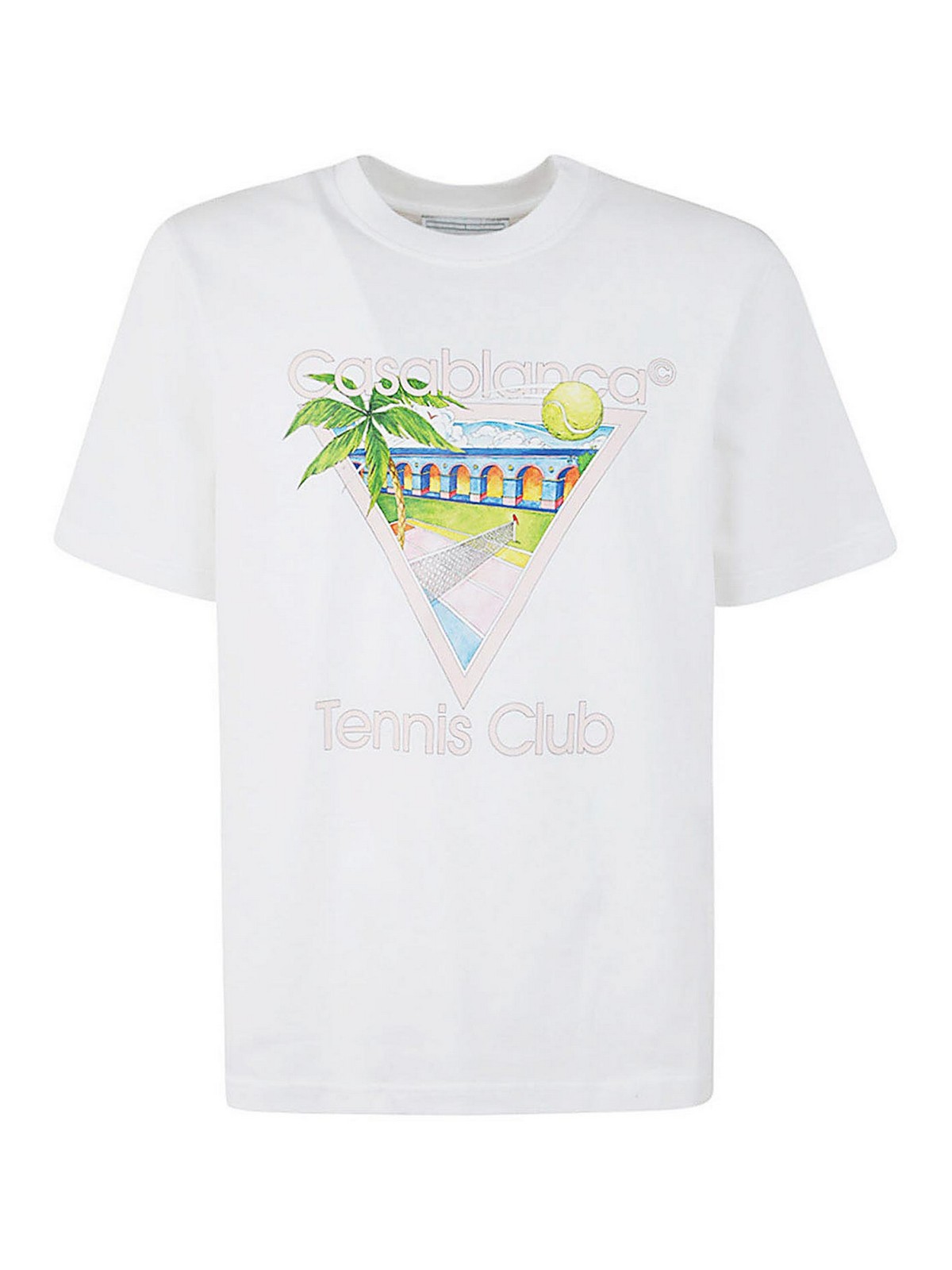 Shop Casablanca Tennis Club Icon Unisex T-shirt In White