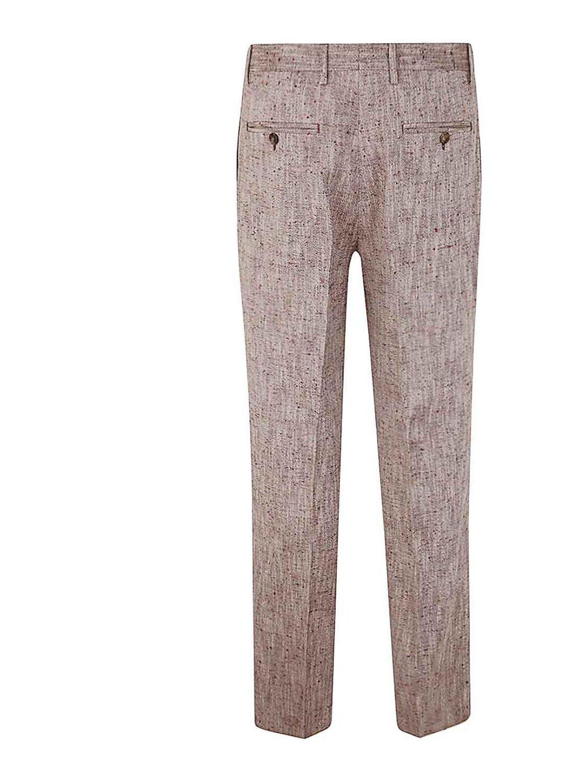 Shop Etro Single Pleat Trousers In Brown