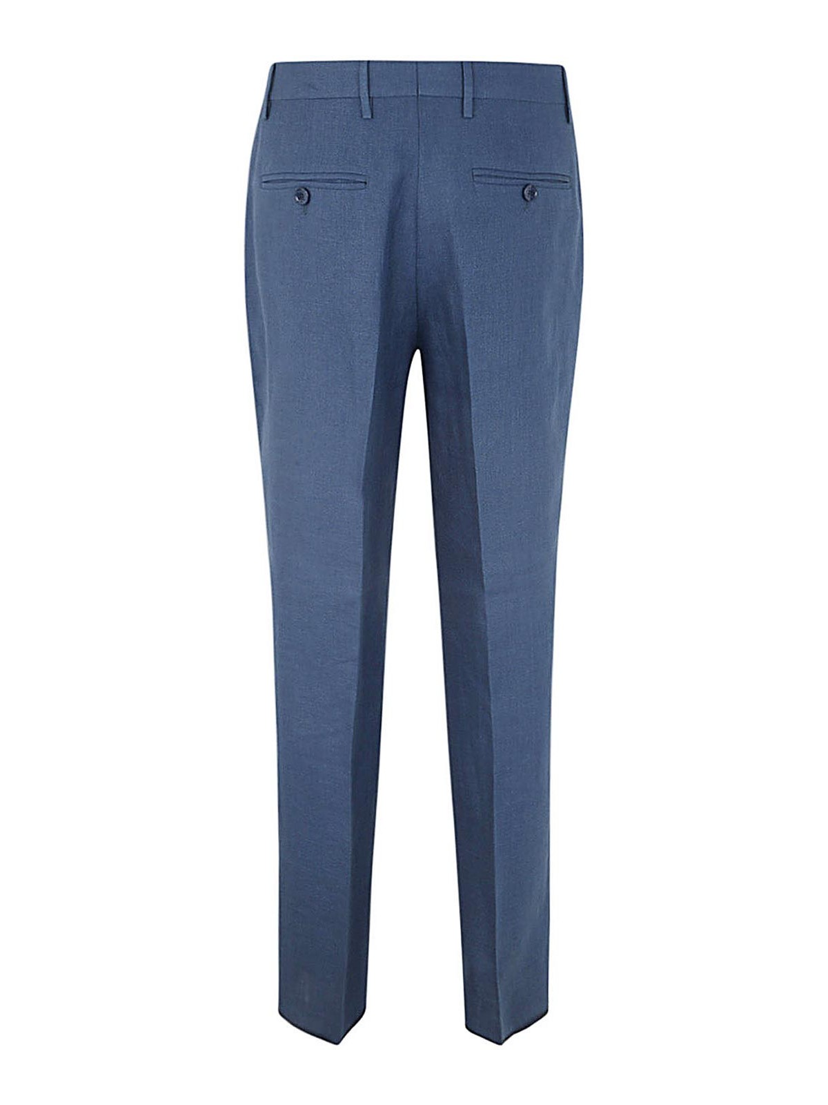 Shop Etro Single Pleat Trousers In Blue