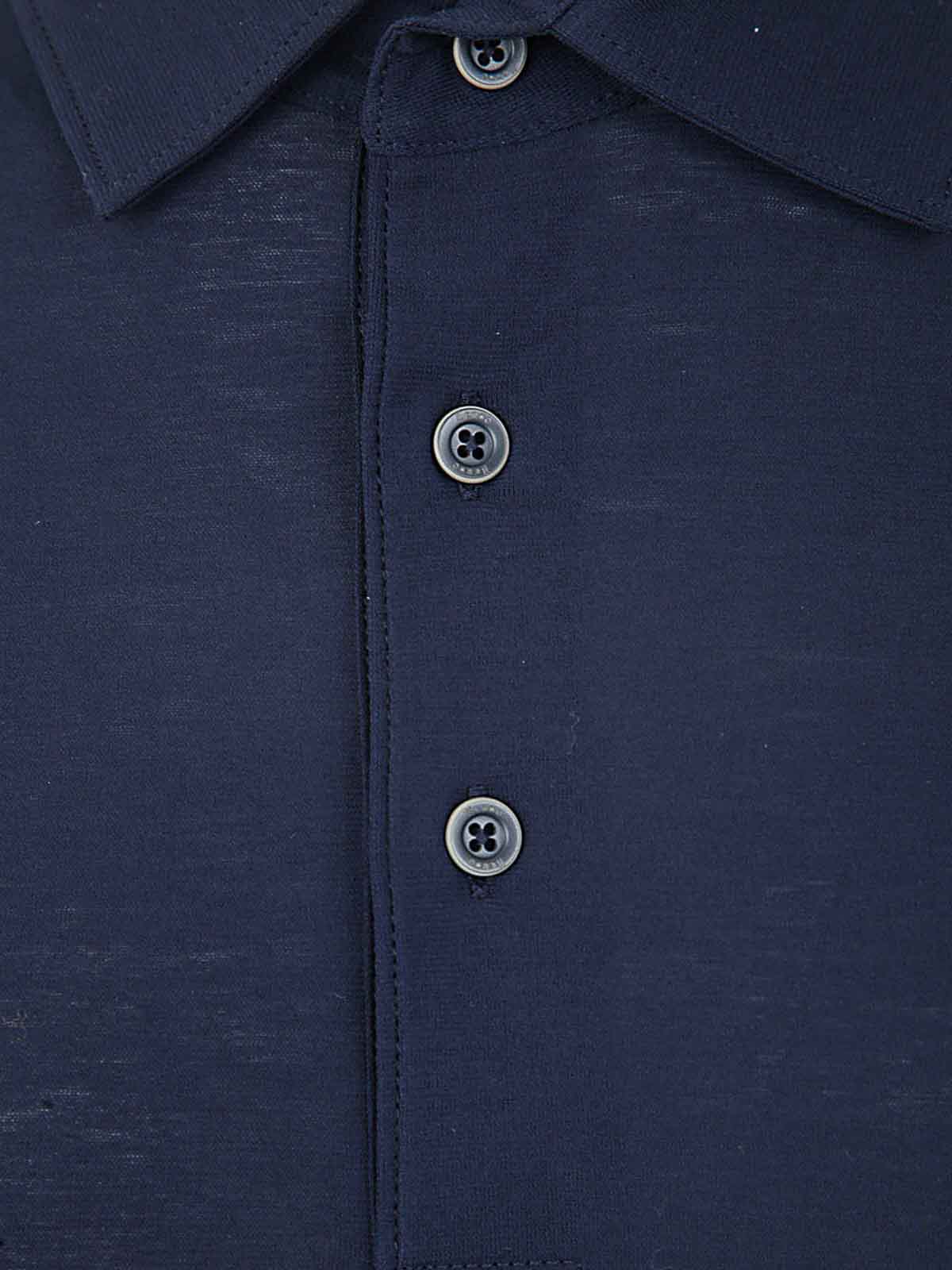 Shop Herno Crepe Polo In Blue