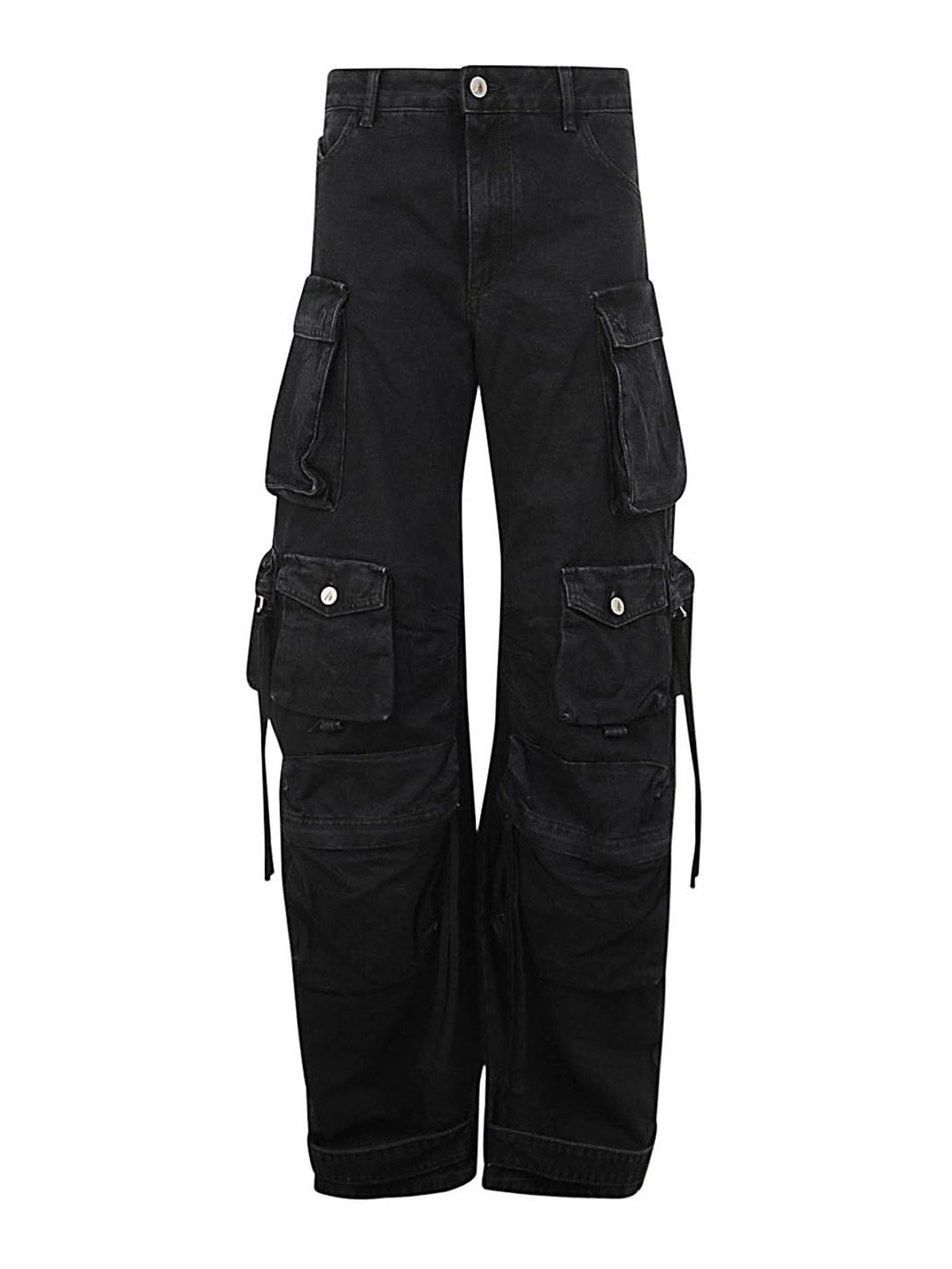 Shop Attico Fern Long Cargo Trousers In Black