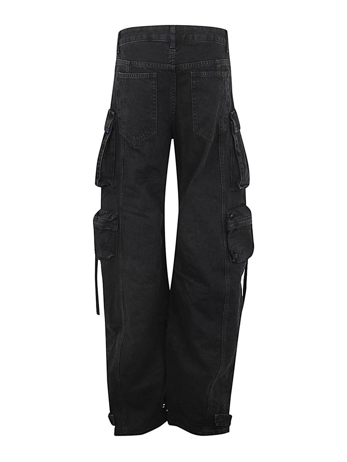 Shop Attico Fern Long Cargo Trousers In Black