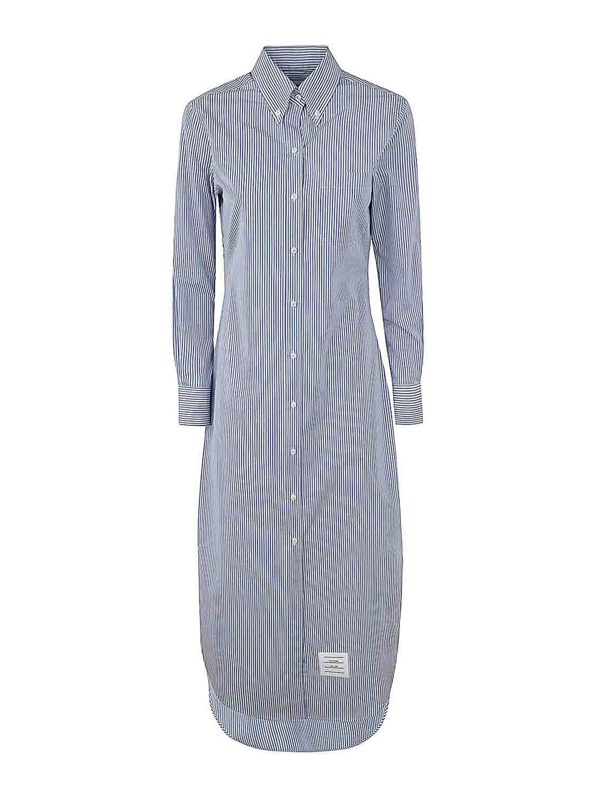 Shop Thom Browne Trouser Length Shirt-dress In Blue