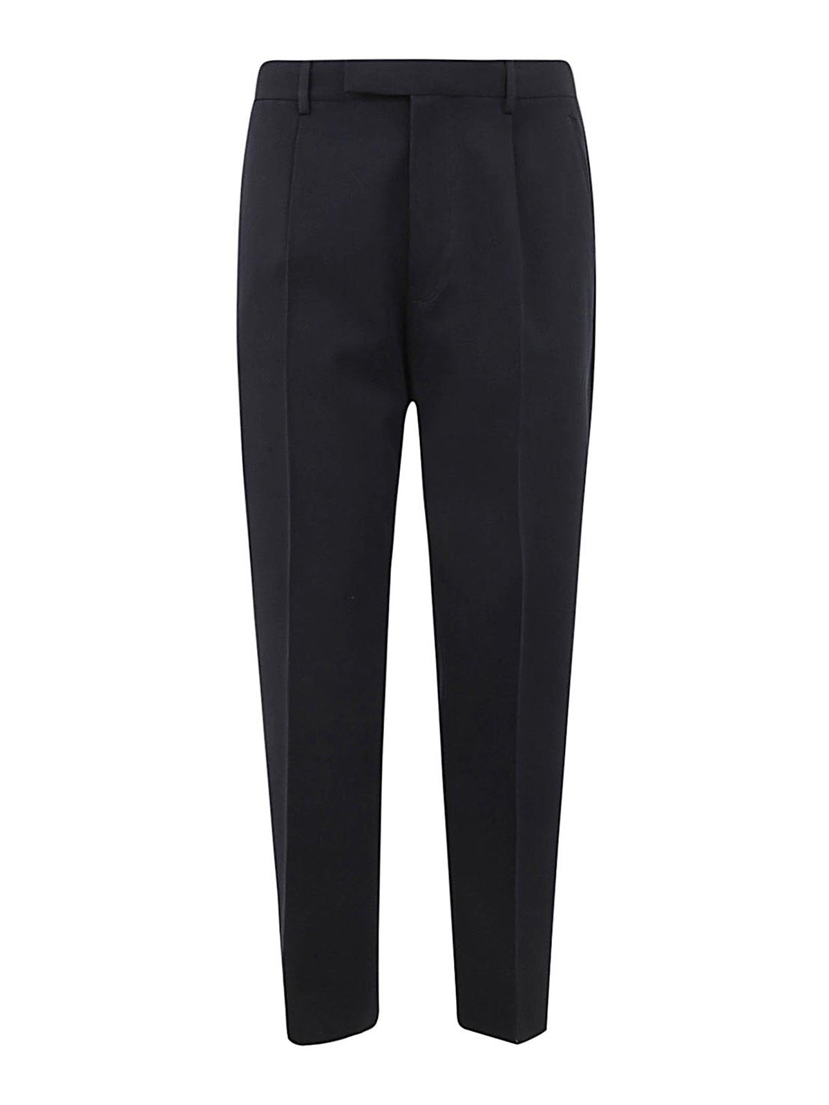 Shop Zegna Cotton And Wool Pants In Blue
