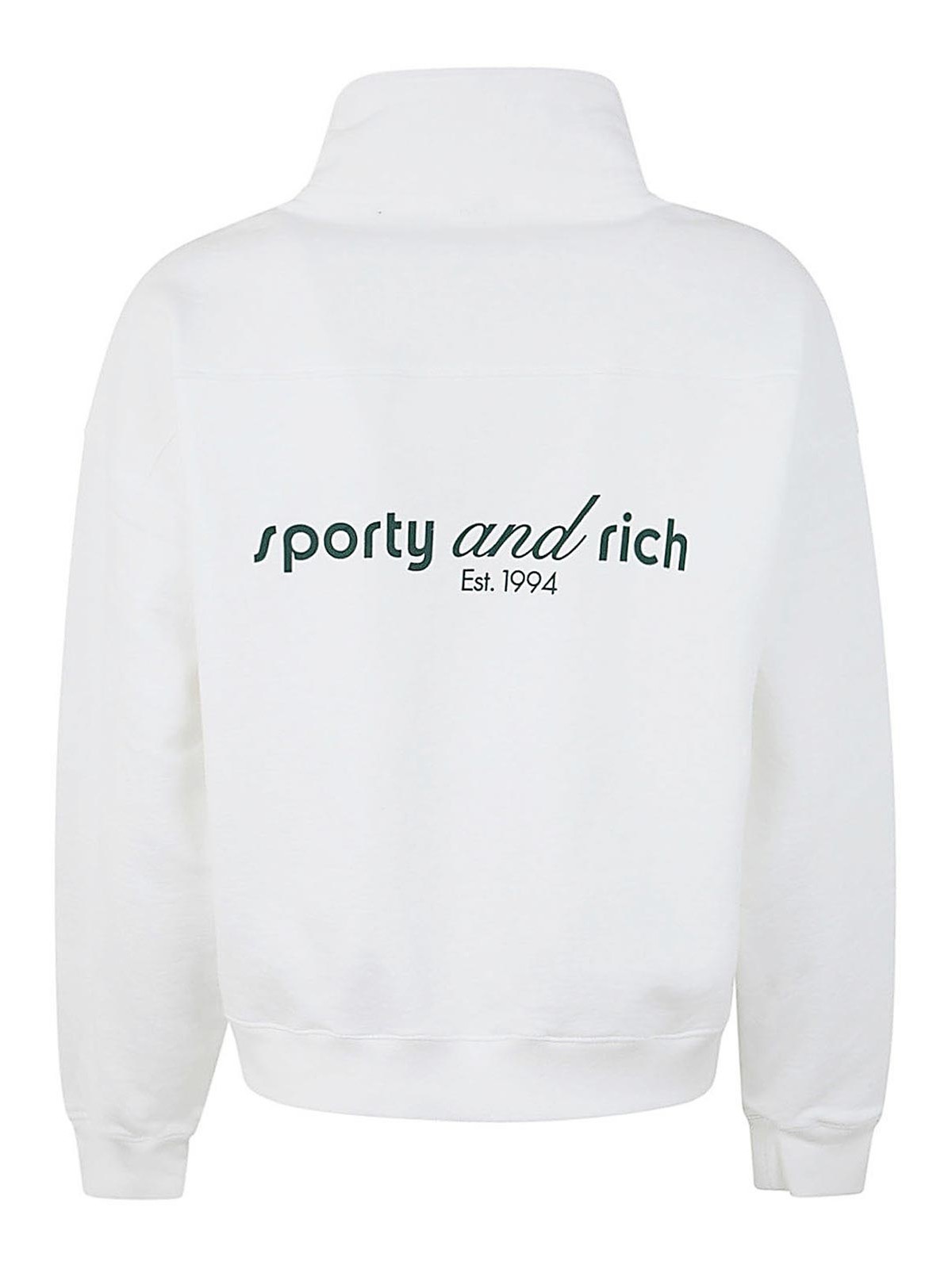 スウェット・トレーナー Sporty & Rich Tank Quarter House White QZAW239WH Sporty & Rich White Quarter Zip Hoodie - Fabric of Society