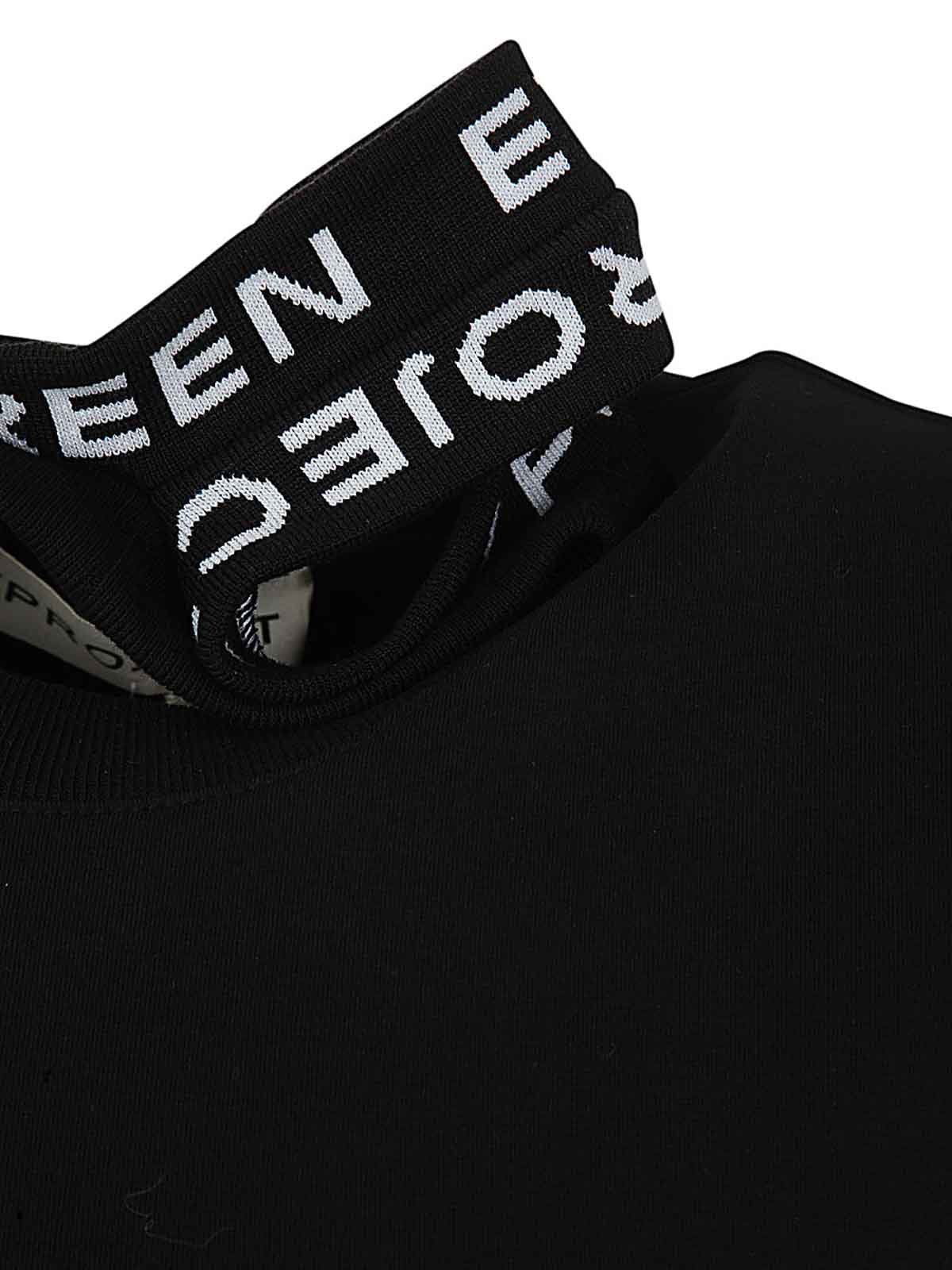Shop Y/project Evergreen Triple Collar Fitted T-shirt In Black