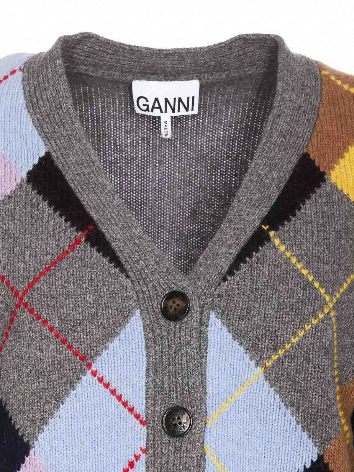 Ganni カーディガン - グレー - グレイ|K2102523