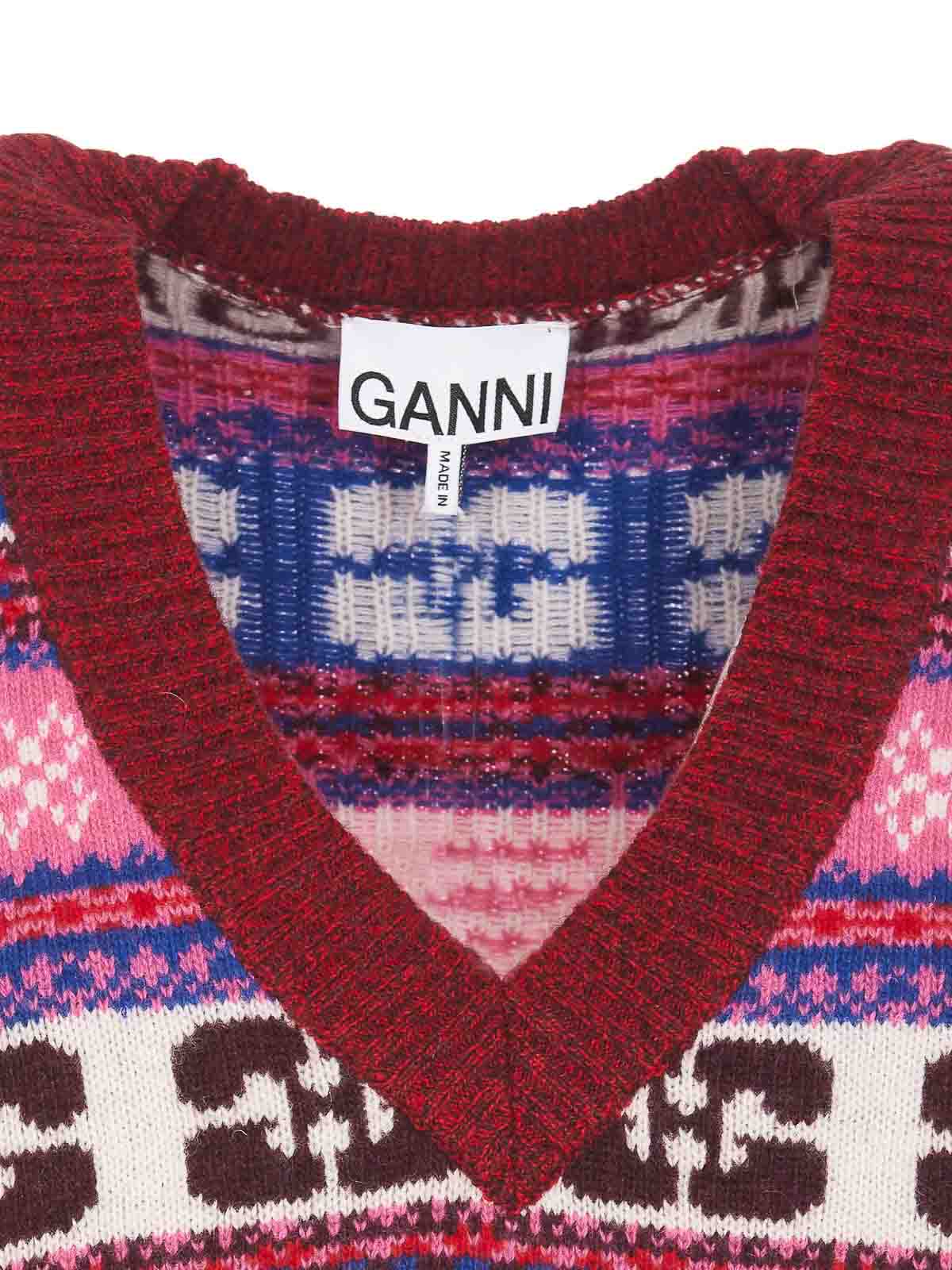 Shop Ganni Chaleco - Multicolor In Multicolour