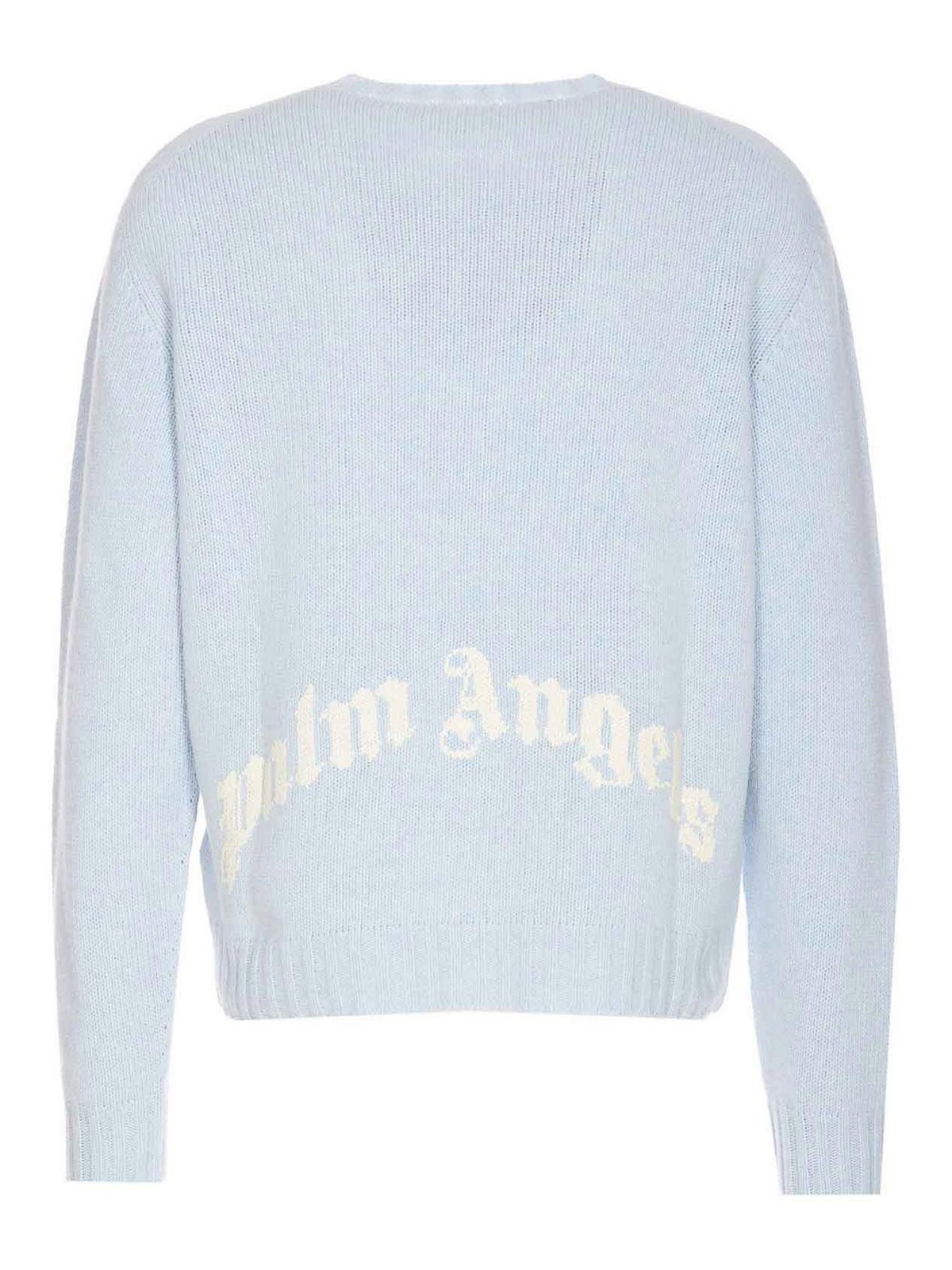 PALM ANGELS - Curved Logo Wool Sweater