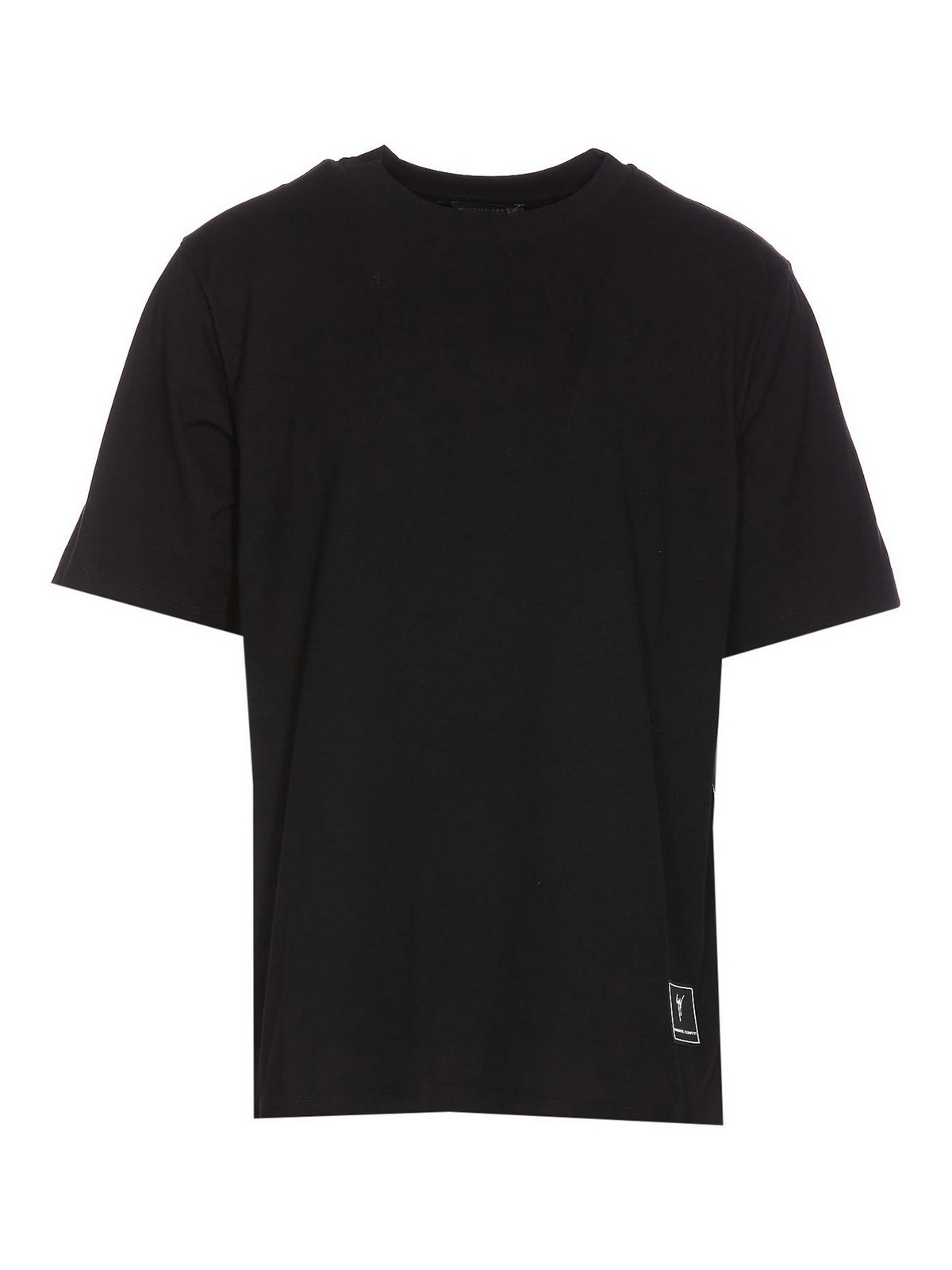 Giuseppe Zanotti Logo-patch Cotton T-shirt In Black