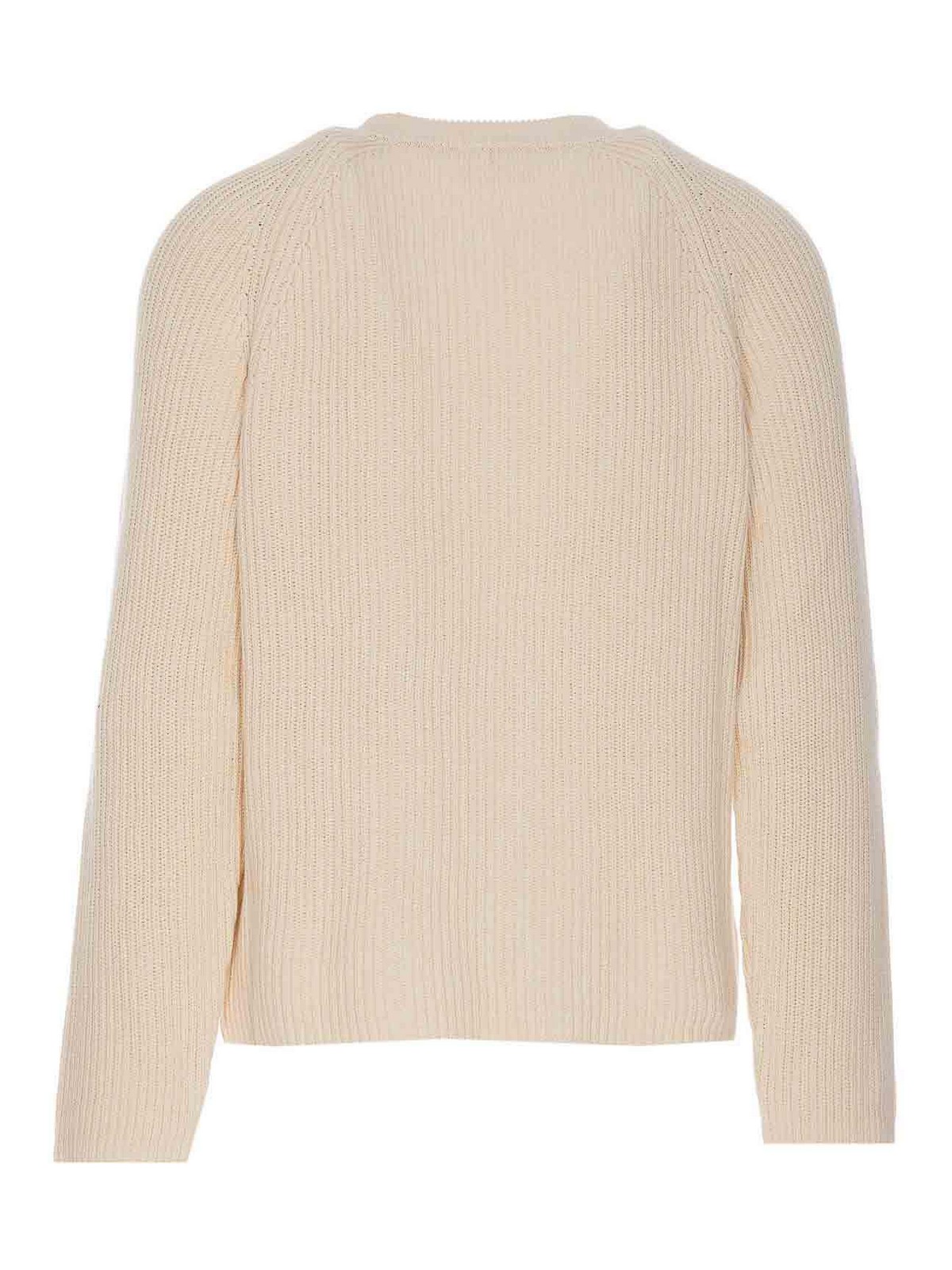 Shop Ami Alexandre Mattiussi Ami Label Sweater In White