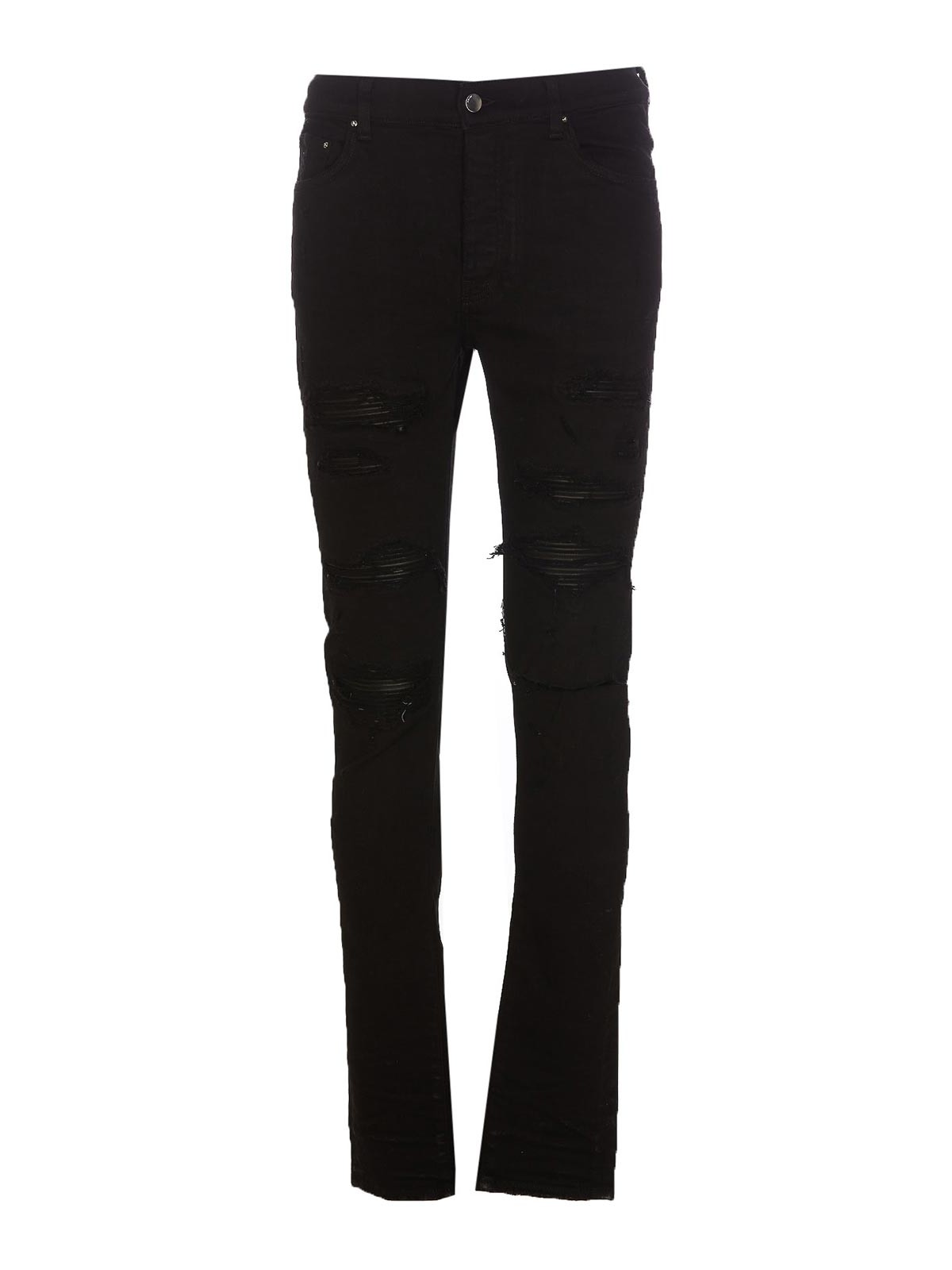 Amiri Leather thrasher jeans - Black - Men | MDS023018