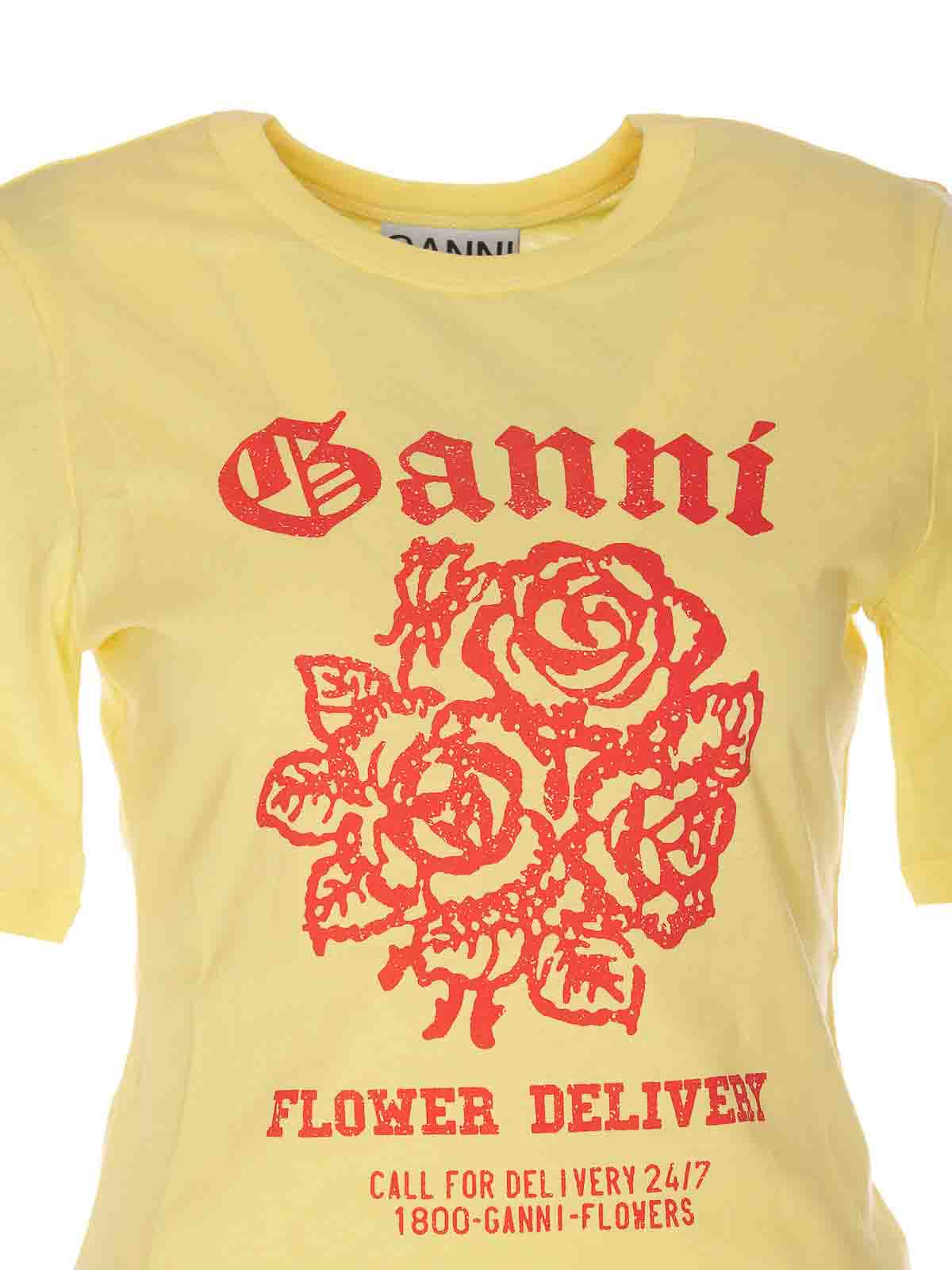 ganni orange t shirt