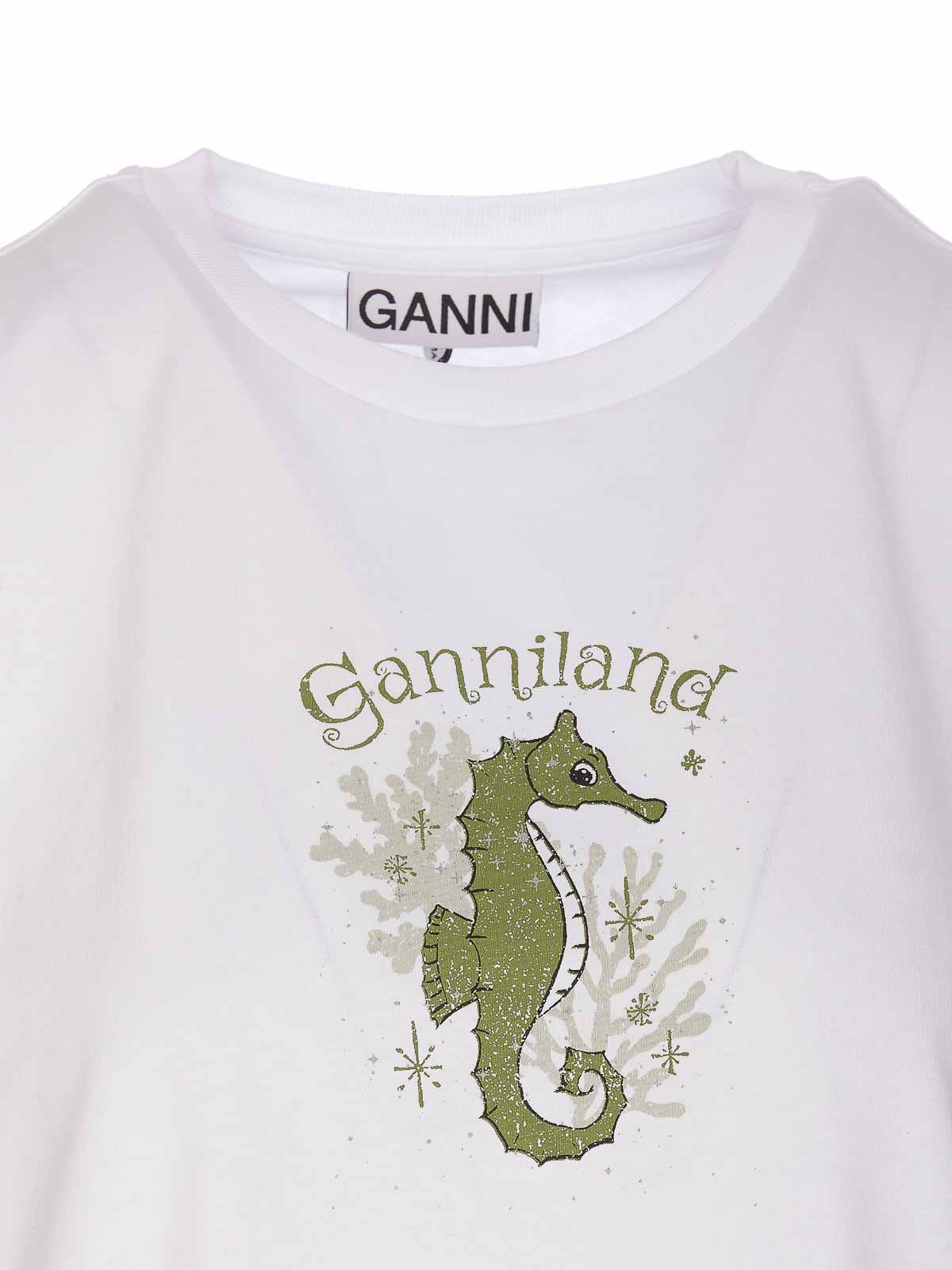 GANNI Tシャツ タツノオトシゴ ロゴプリント GANNI(ガニー)】新作Tシャツが可愛すぎる、、、！ / スタッフ