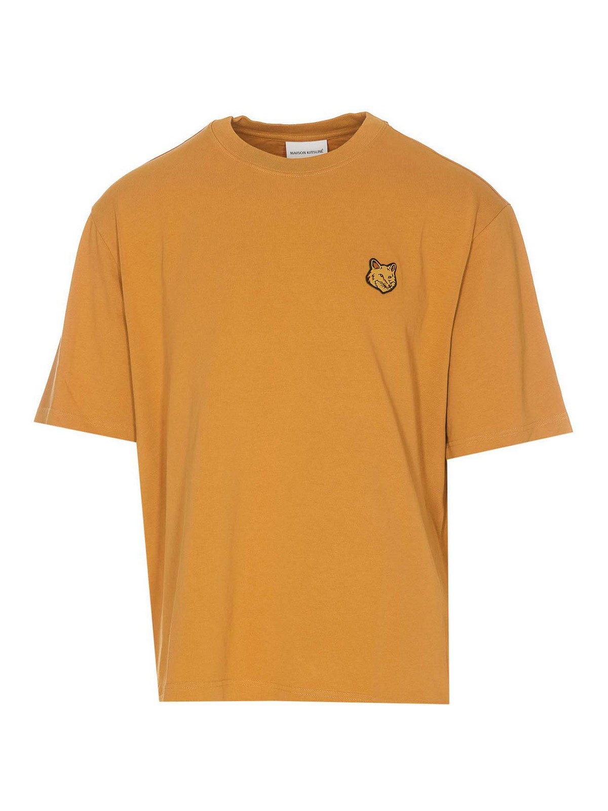 Maison Kitsuné Fox Patch Logo T-shirt In Yellow