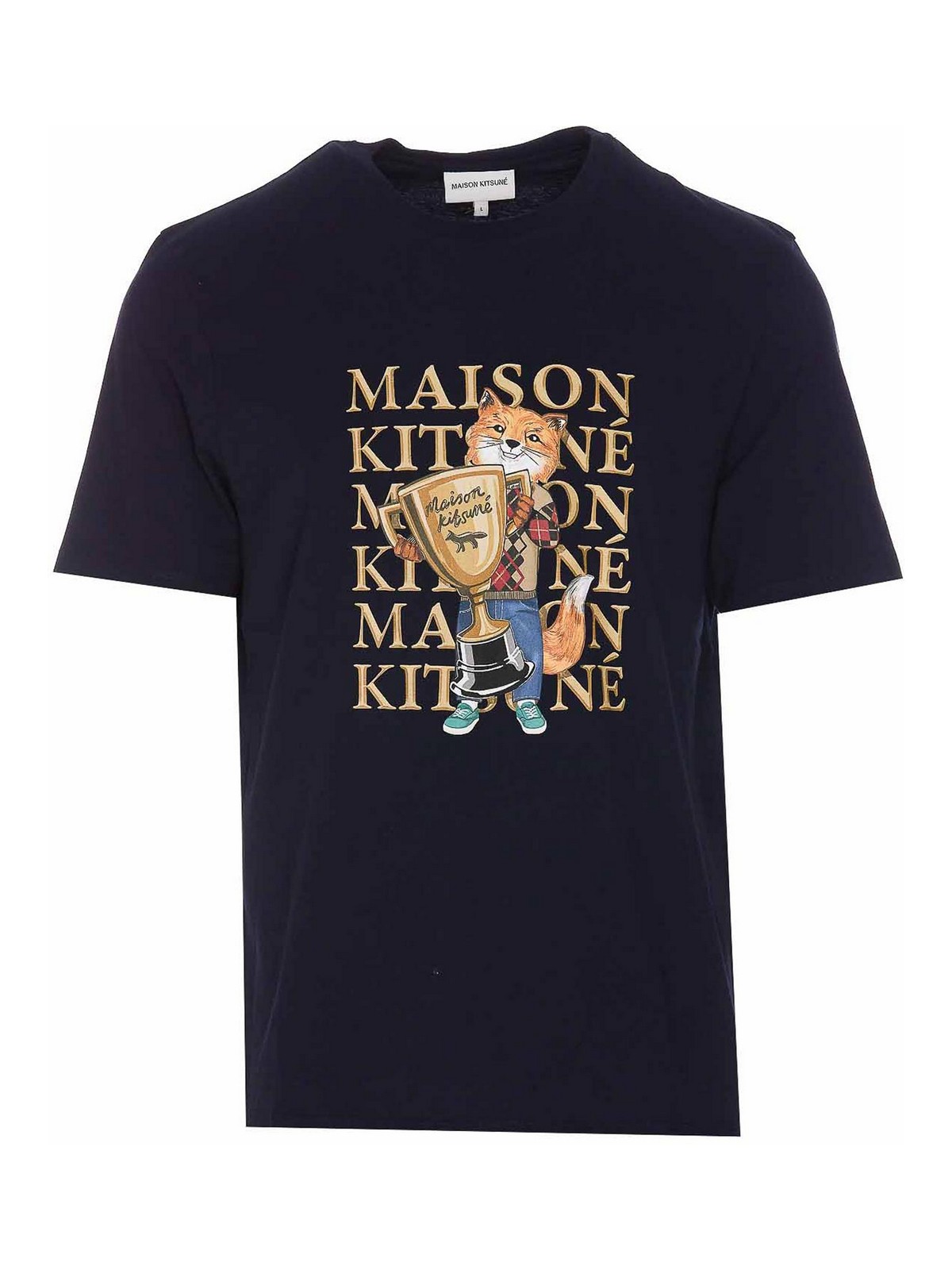 Maison Kitsuné Fox Champion T-shirt In Blue