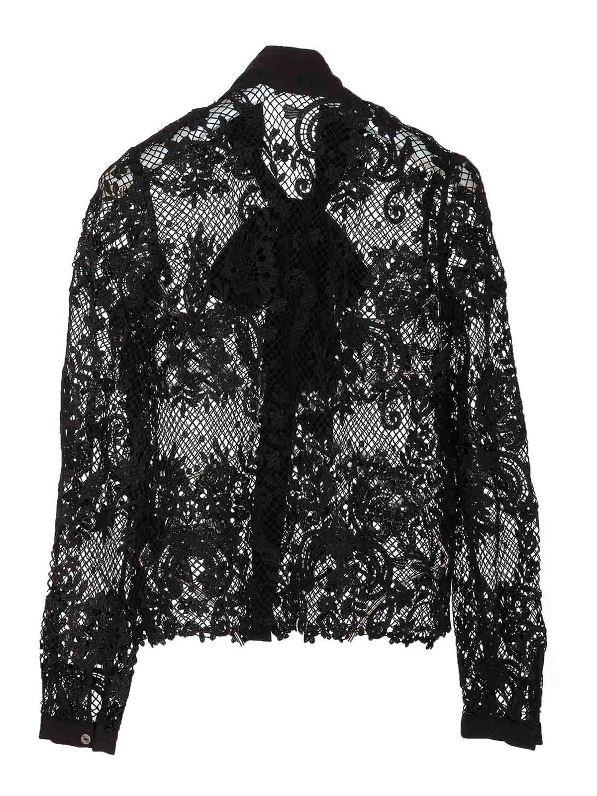 Coprispalle In Pizzo A Rete Y2K Per Donna - Maniche Lunghe Con Fiocco, Nero/Rosa, Taglia Unica, Stile Grunge - 5