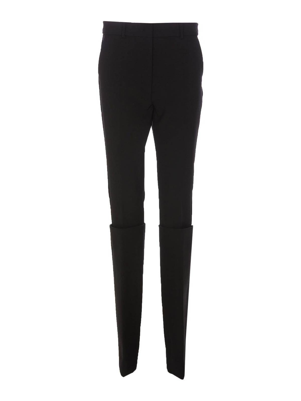 Shop Sportmax Slim Pants With High Flap In Black